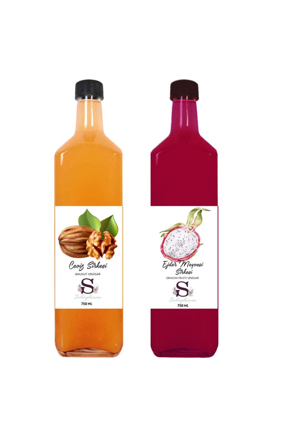 Süheylaana Doğal Ceviz Sirkesi 750 Ml - Doğal Ejder Meyvesi Sirkesi 750 Ml