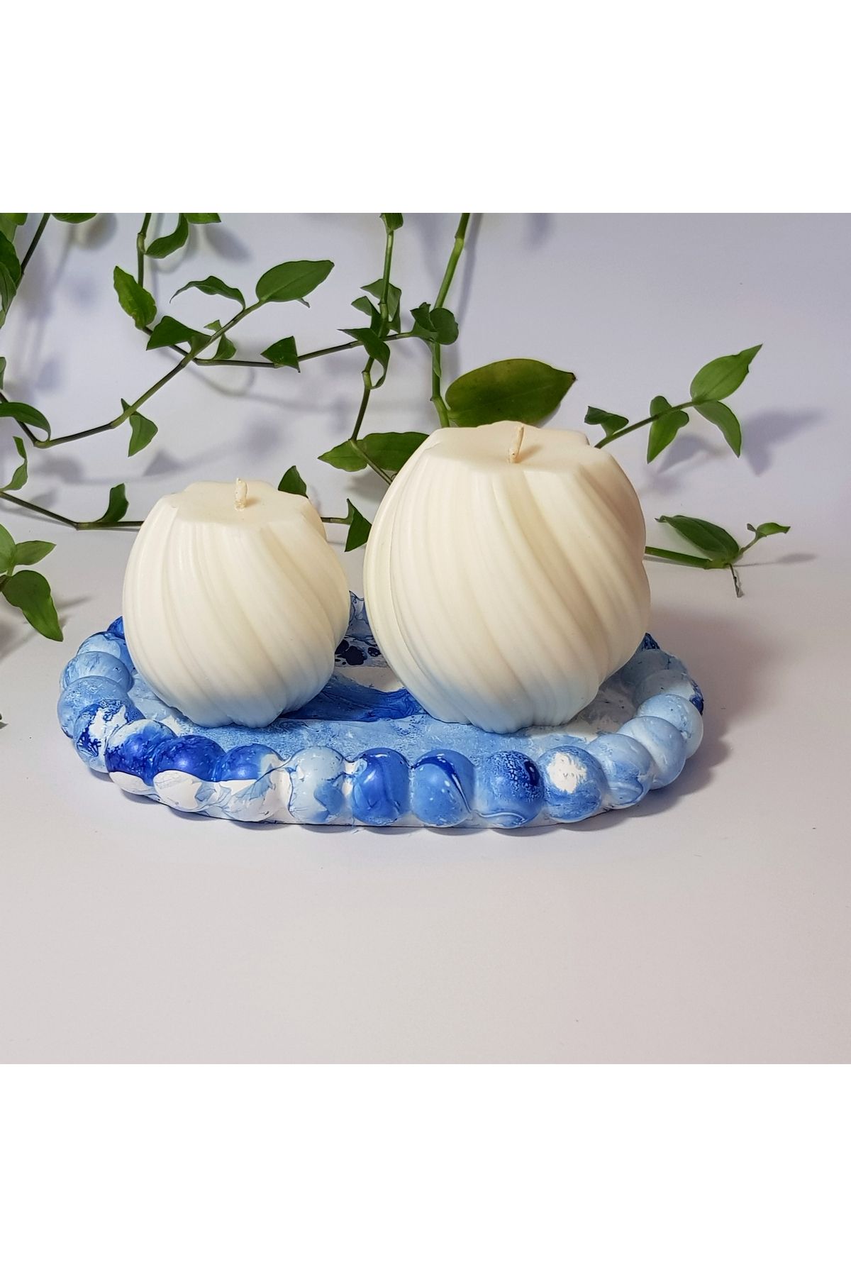 GLOWTEN Doğal El Yapımı Çevre Dostu Dekoratif Simetrik Mum Seti
