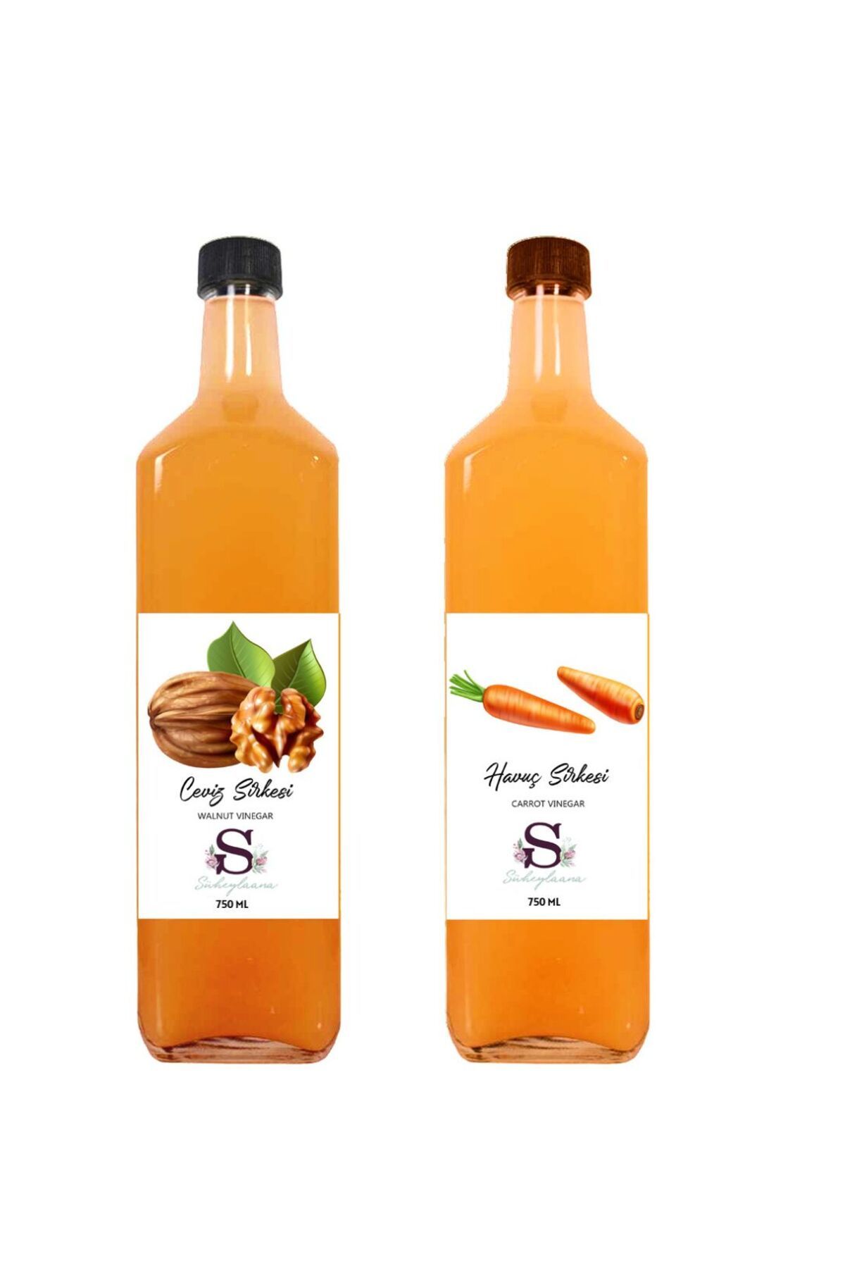 Süheylaana Doğal Ceviz Sirkesi 750 Ml - Doğal Havuç Sirkesi 750 Ml