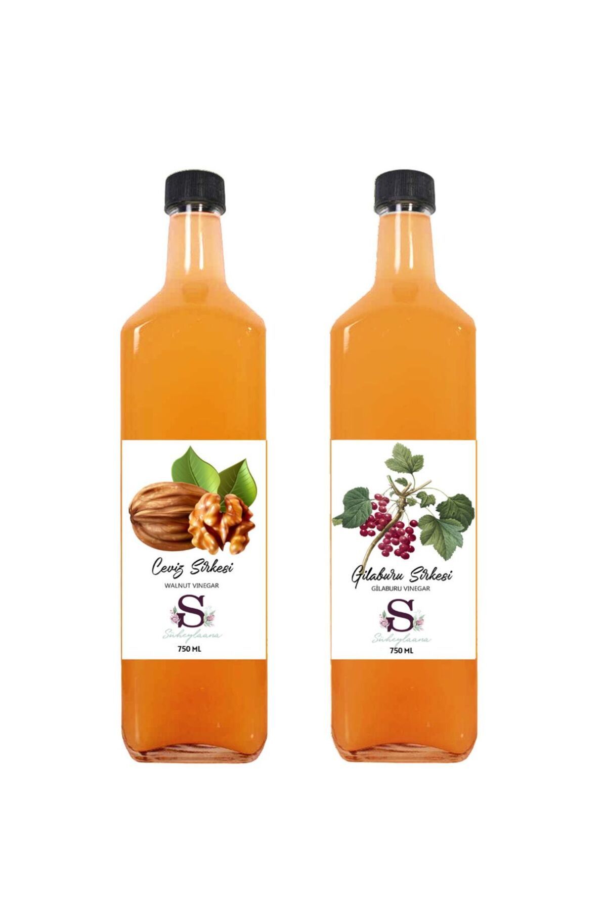 Süheylaana Doğal Ceviz Sirkesi 750 Ml - Doğal Gilaburu Sirkesi 750 Ml