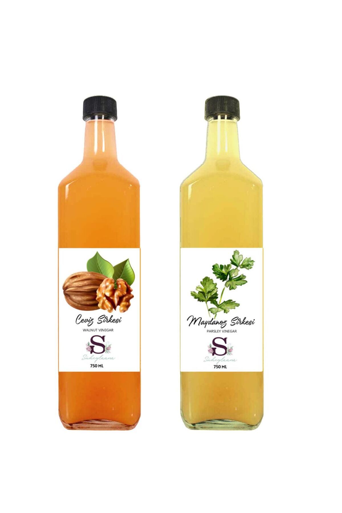Süheylaana Doğal Ceviz Sirkesi 750 Ml - Doğal Maydanoz Sirkesi 750 Ml