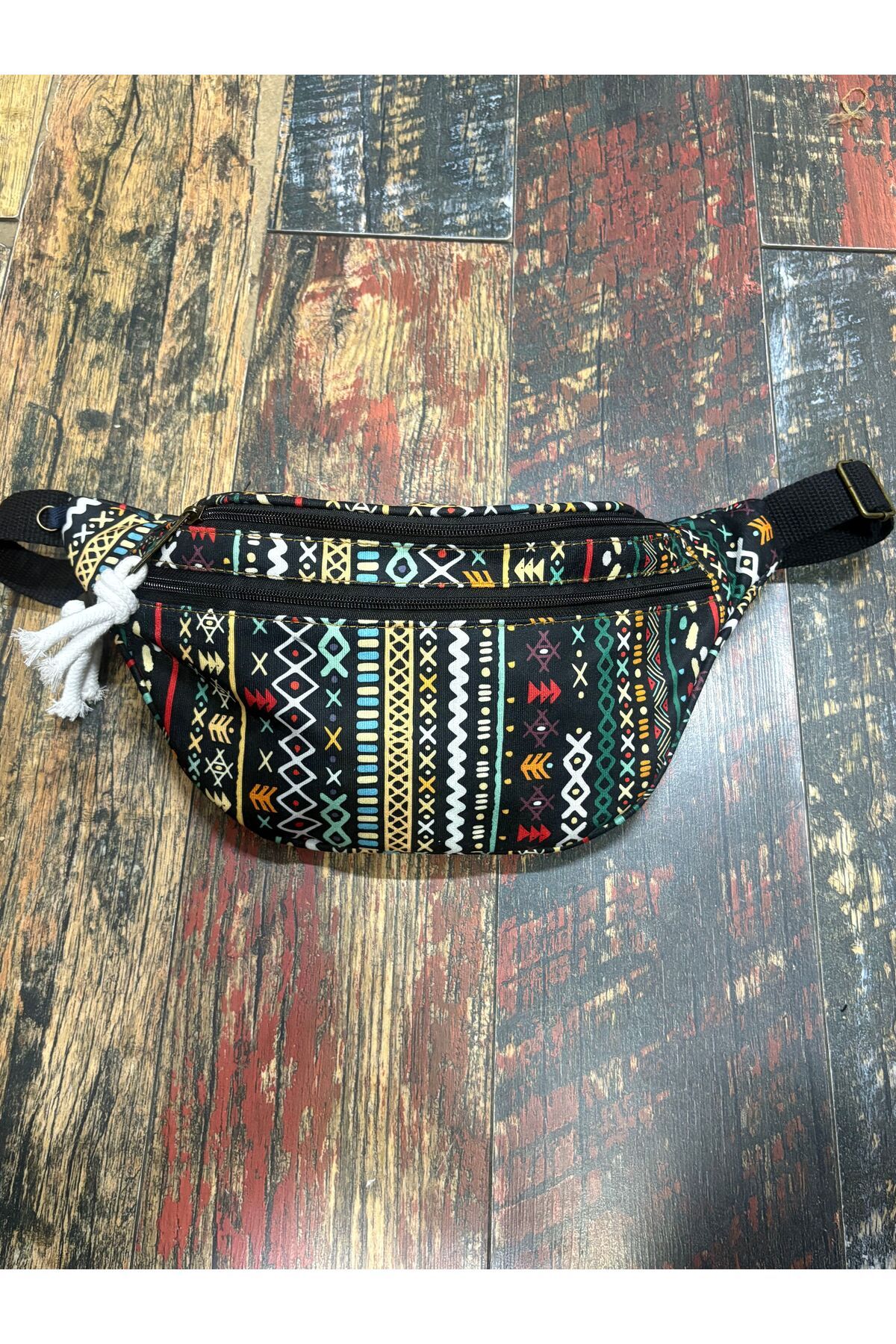 Street Bag Etnik Otantik 2 Gözlü Bel Çantası Su Geçirmez Günlük Seyahat Kullanım