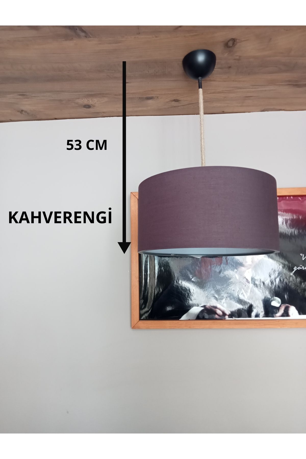 Balsa Dekor AVİZE- KAHVERENGİ- JÜT ÖRGÜ KABLO- YATAK& OTURMA ODASI-YATAK ODASI
