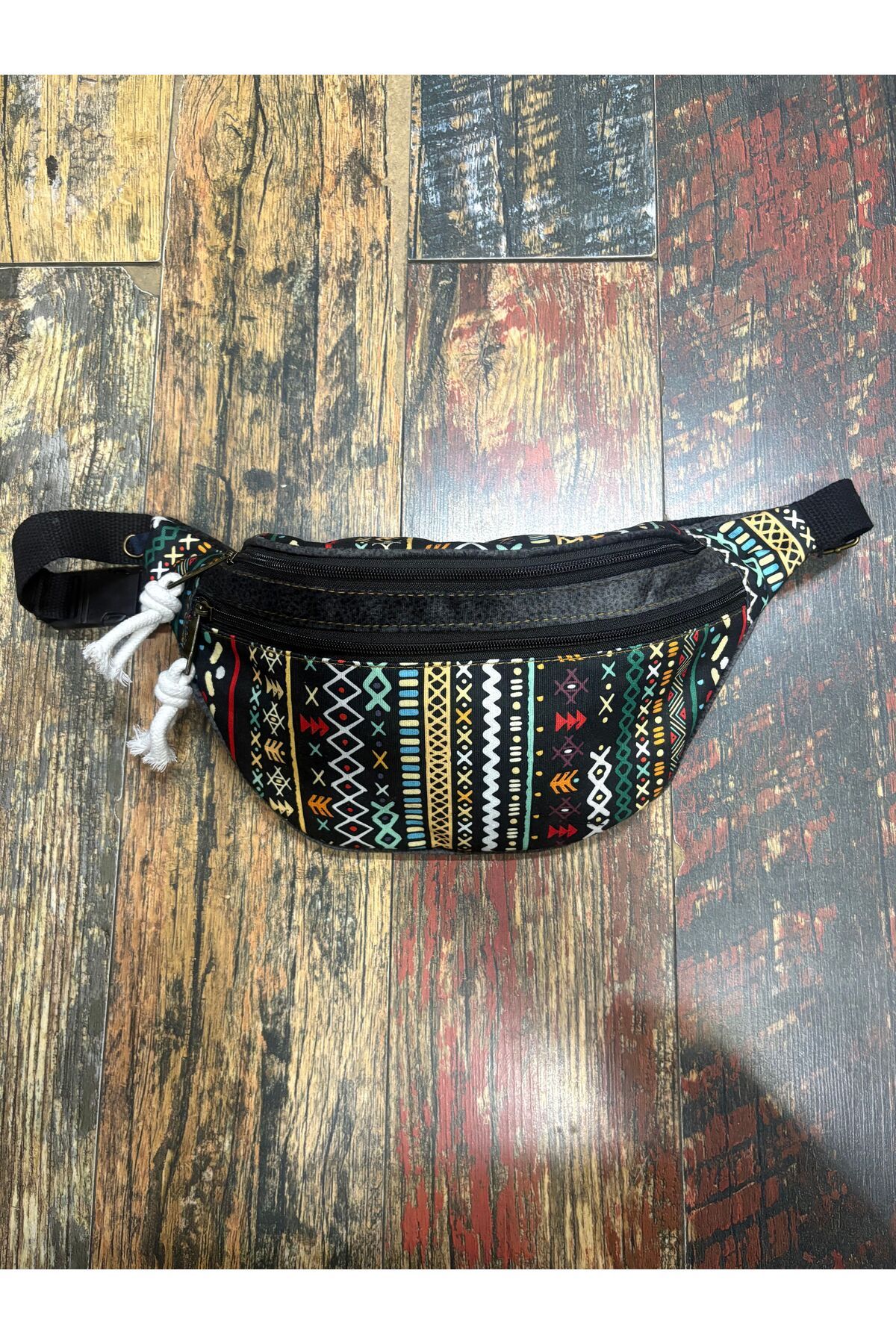 Street Bag Etnik Otantik 2 Gözlü Bel Çantası Su Geçirmez Günlük Seyahat Kullanım