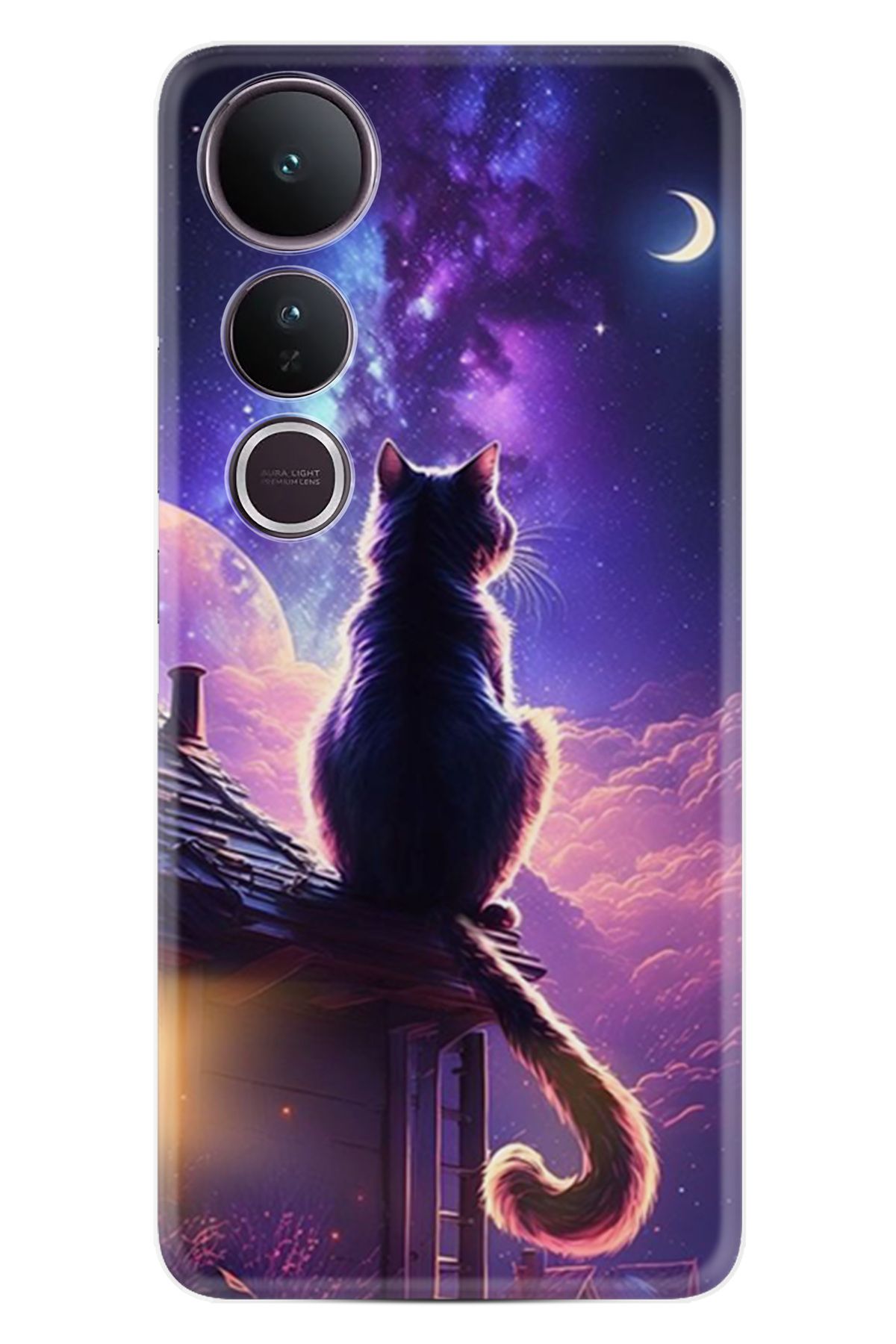 Kılıfland Vivo V50 Lite Kılıf Boutique Baskılı Resimli Damdaki Kedi Pcode -091