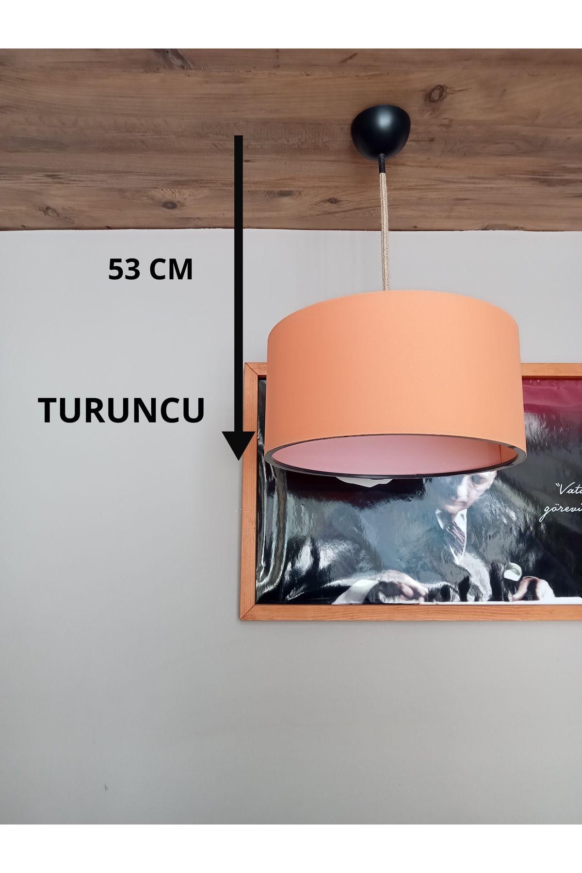 Balsa Dekor AVİZE-TURUNCU- ÖRGÜ JÜT KABLO- ÇOCUK&GENÇ&YATAK ODASI-SALON