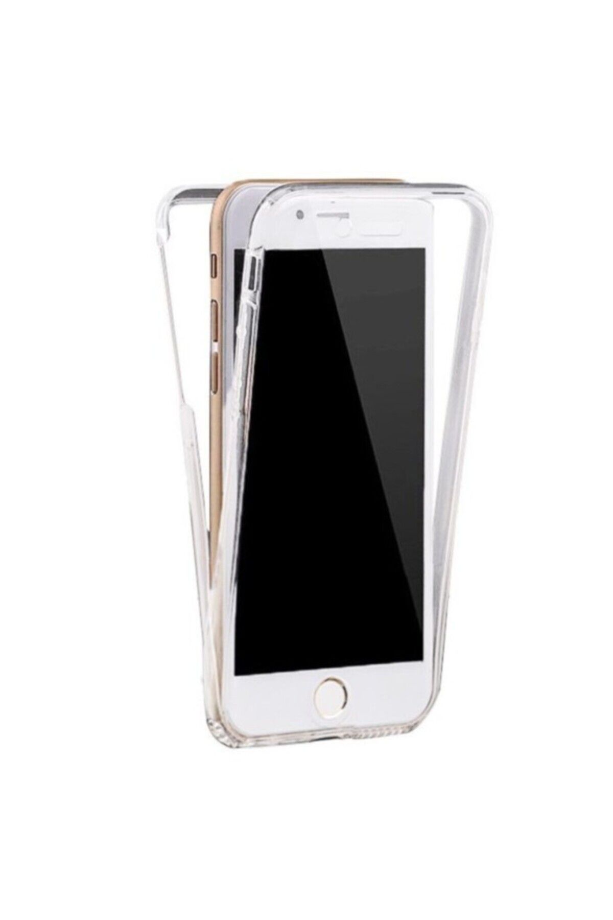 TezMax Apple iPhone 6 Uyumlu 360° Ön Arka Tam Koruyucu Şeffaf Silikon Full Body Kılıf