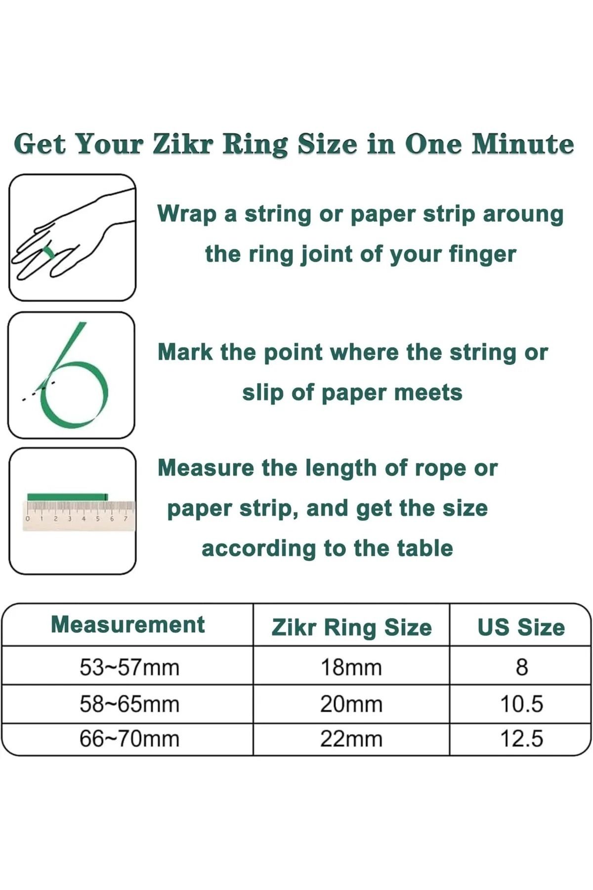 BSTWSH-Zikr Ring Smart Ring with Vibration Reminder Tasbih Counter and Bluetooth Connection (Black) (20mm) 5