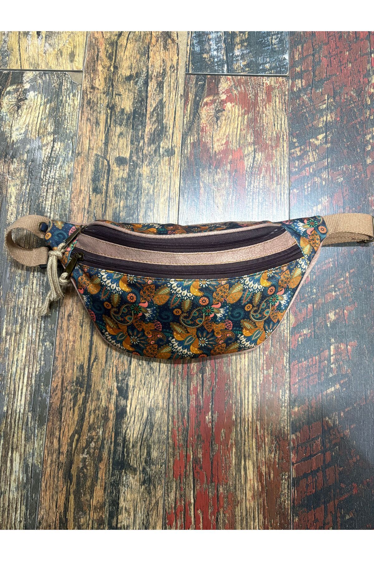 Street Bag Etnik Otantik 2 Gözlü Bel Çantası Su Geçirmez Günlük Seyahat Kullanım