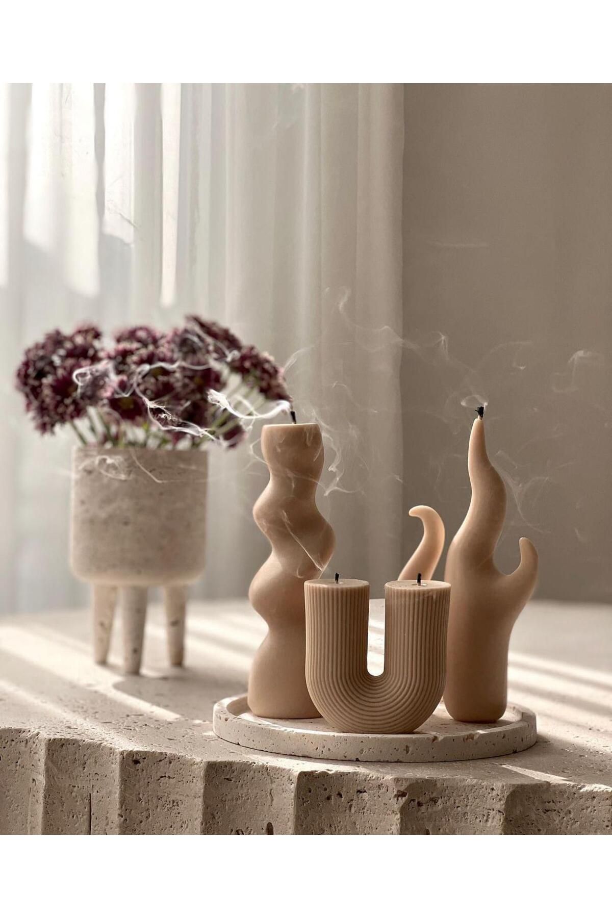SCA CANDLE Dekoratif Mum Eğlim Mum +u model +Aşk Alev toplam 3 model
