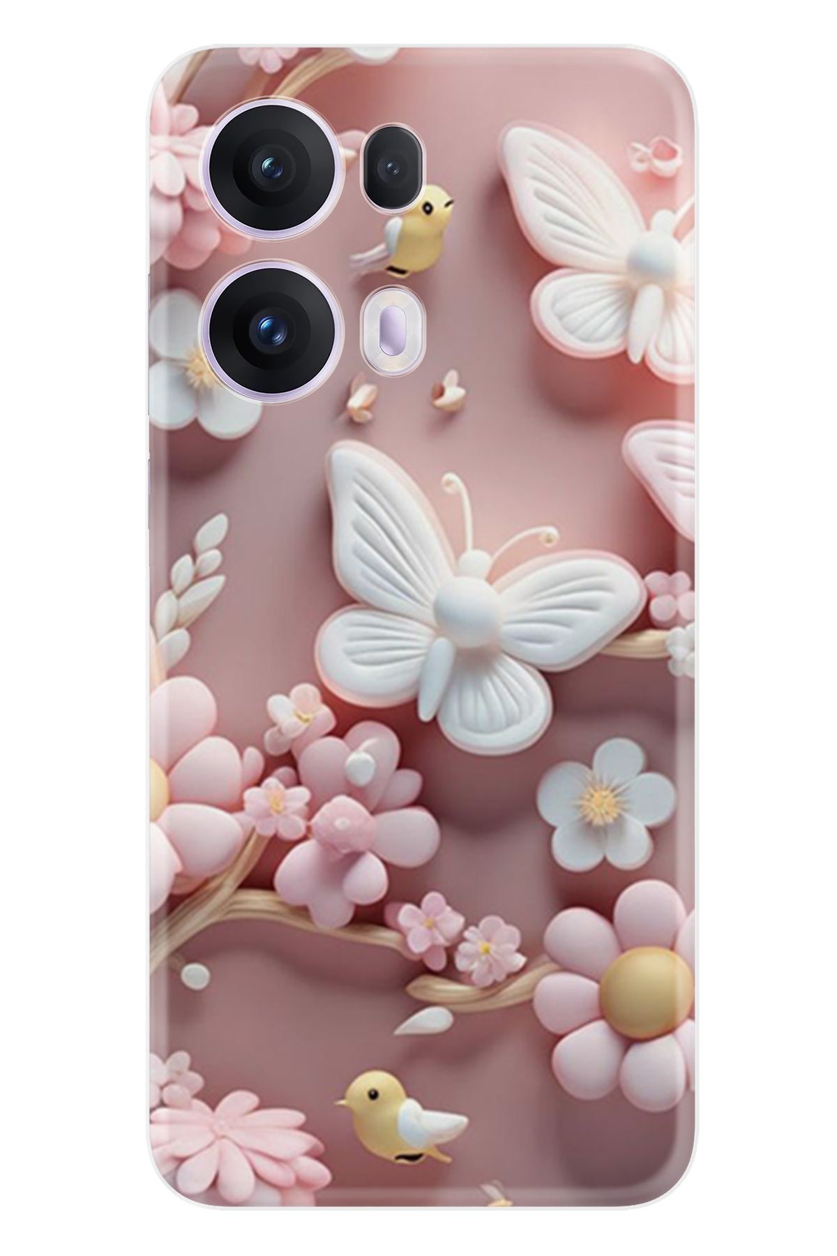 Kılıfland Oppo Reno 13 Pro Kılıf Boutique Baskılı Resimli Pembe Kelebekler Pcode -088