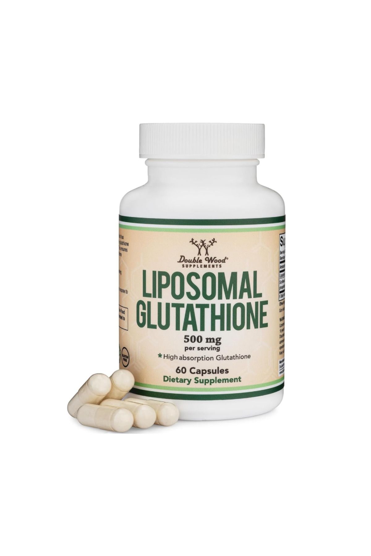 DOUBLE WOOD , Liposomal Glutathione 500Mg 60 Capsules