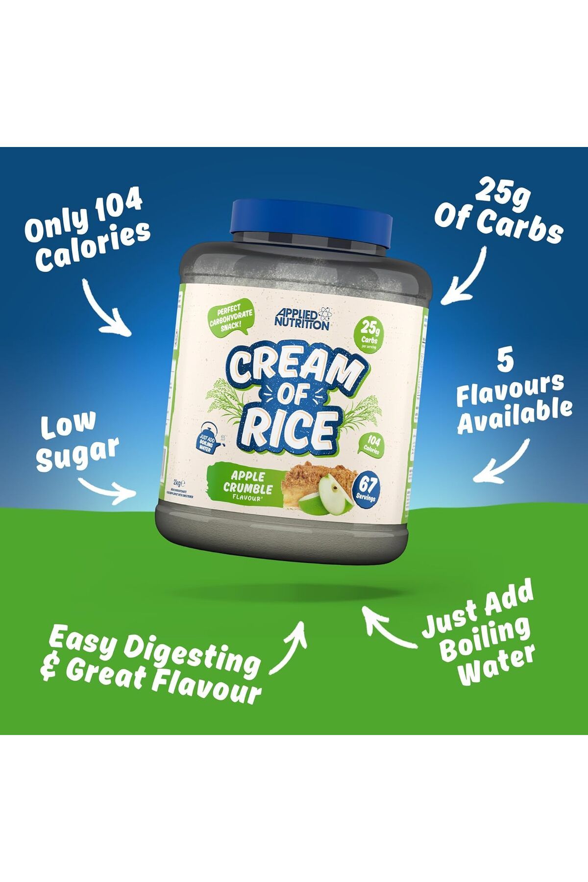 applied nutrition-Cream of Rice - High Carbohydrate Cream of Rice Supplement, Source of Energy for B 7