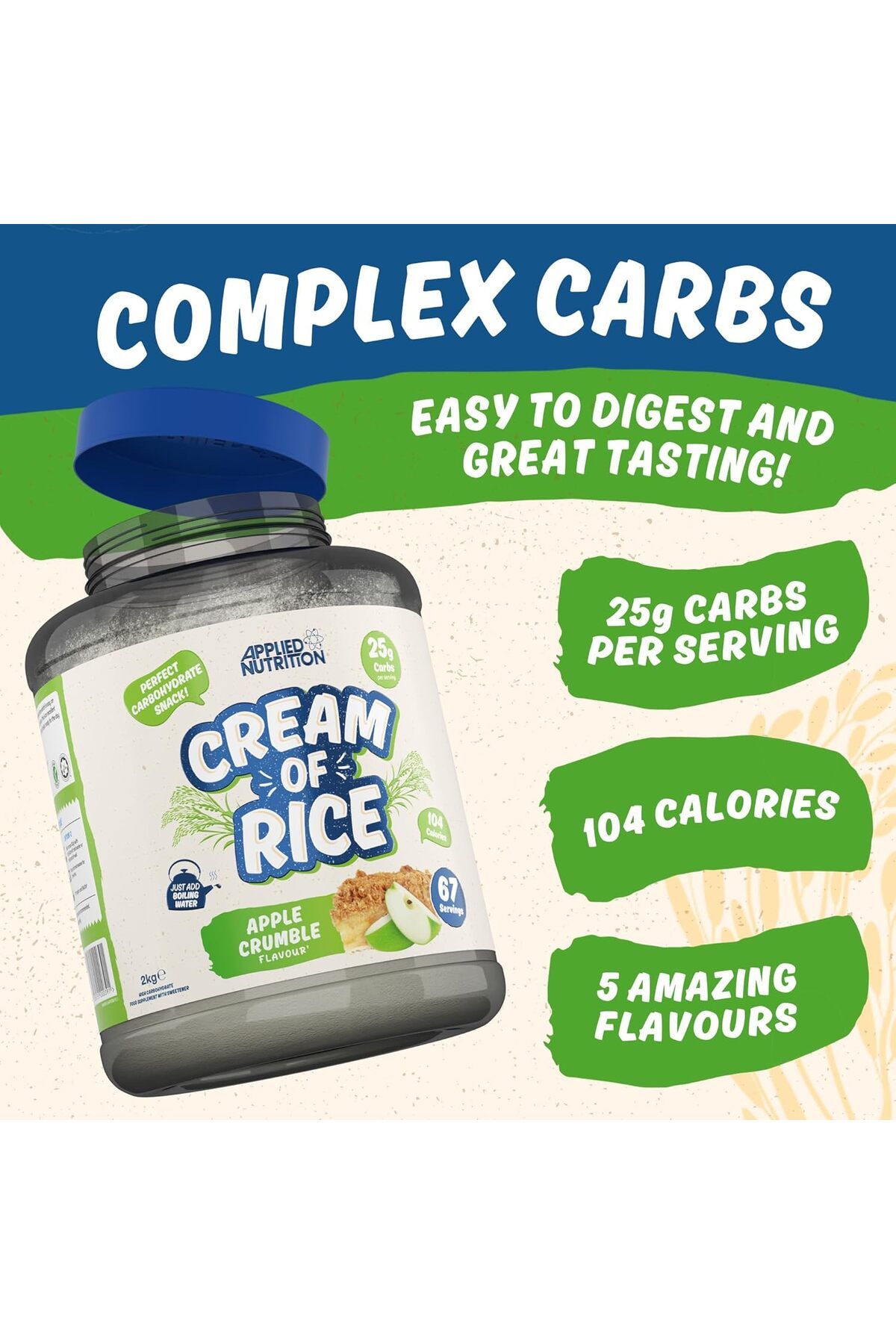 applied nutrition-Cream of Rice - High Carbohydrate Cream of Rice Supplement, Source of Energy for B 3