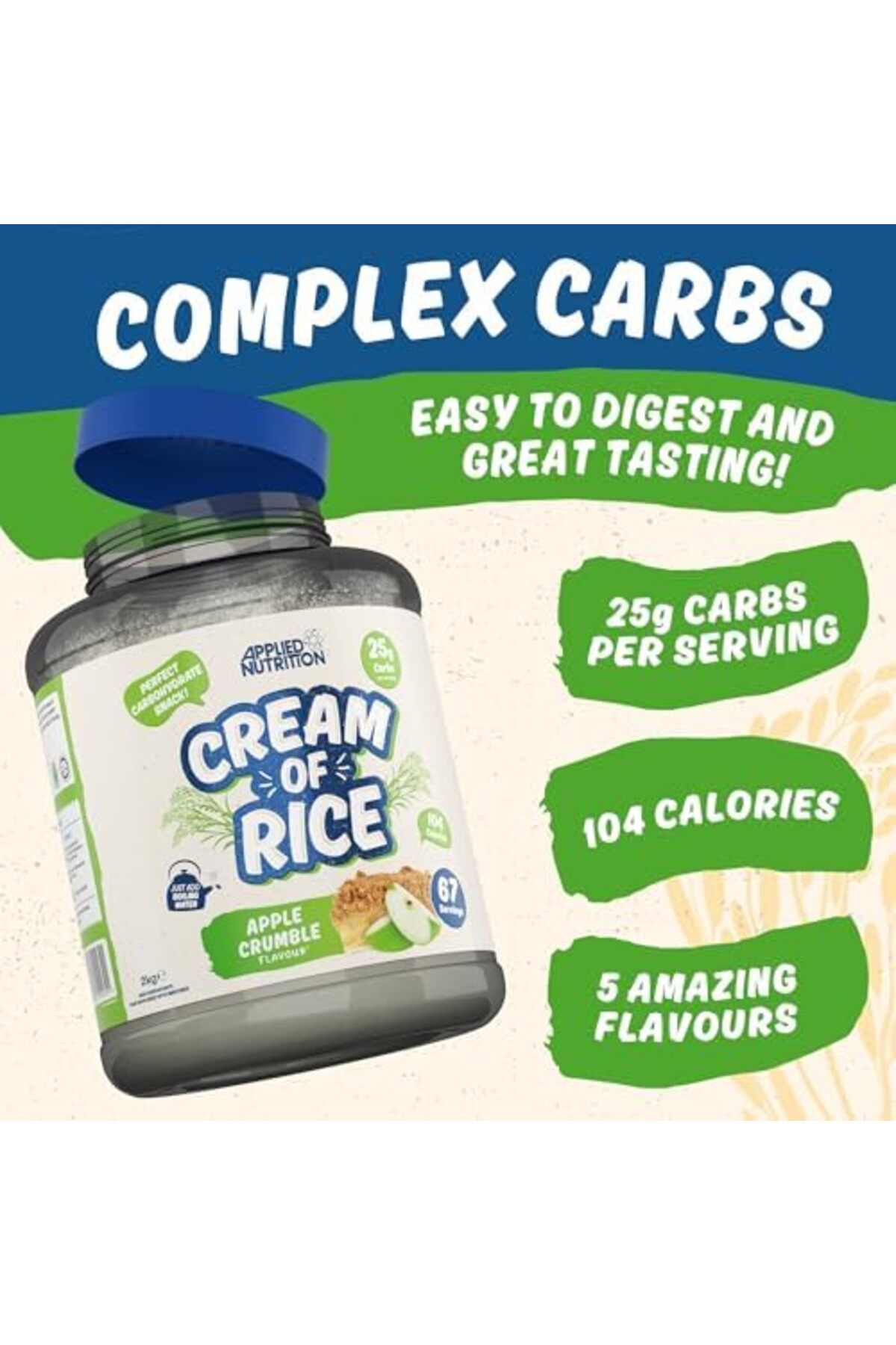 applied nutrition-Cream of Rice - High Carbohydrate Cream of Rice Supplement, Source of Energy for B 4