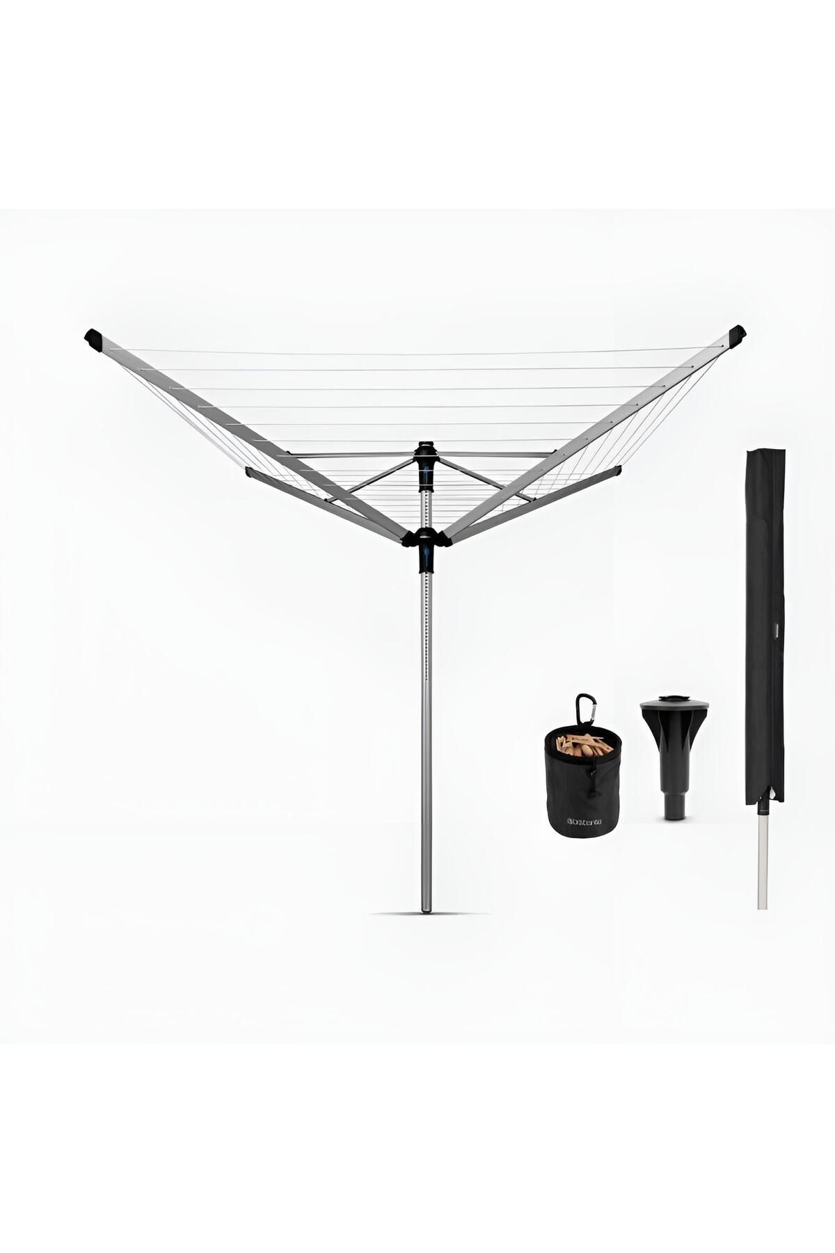 Brabantia Çamaşır Kurutma Askısı Metallıc Grey Dört Kollu Döner Çamaşır Kurutmalık