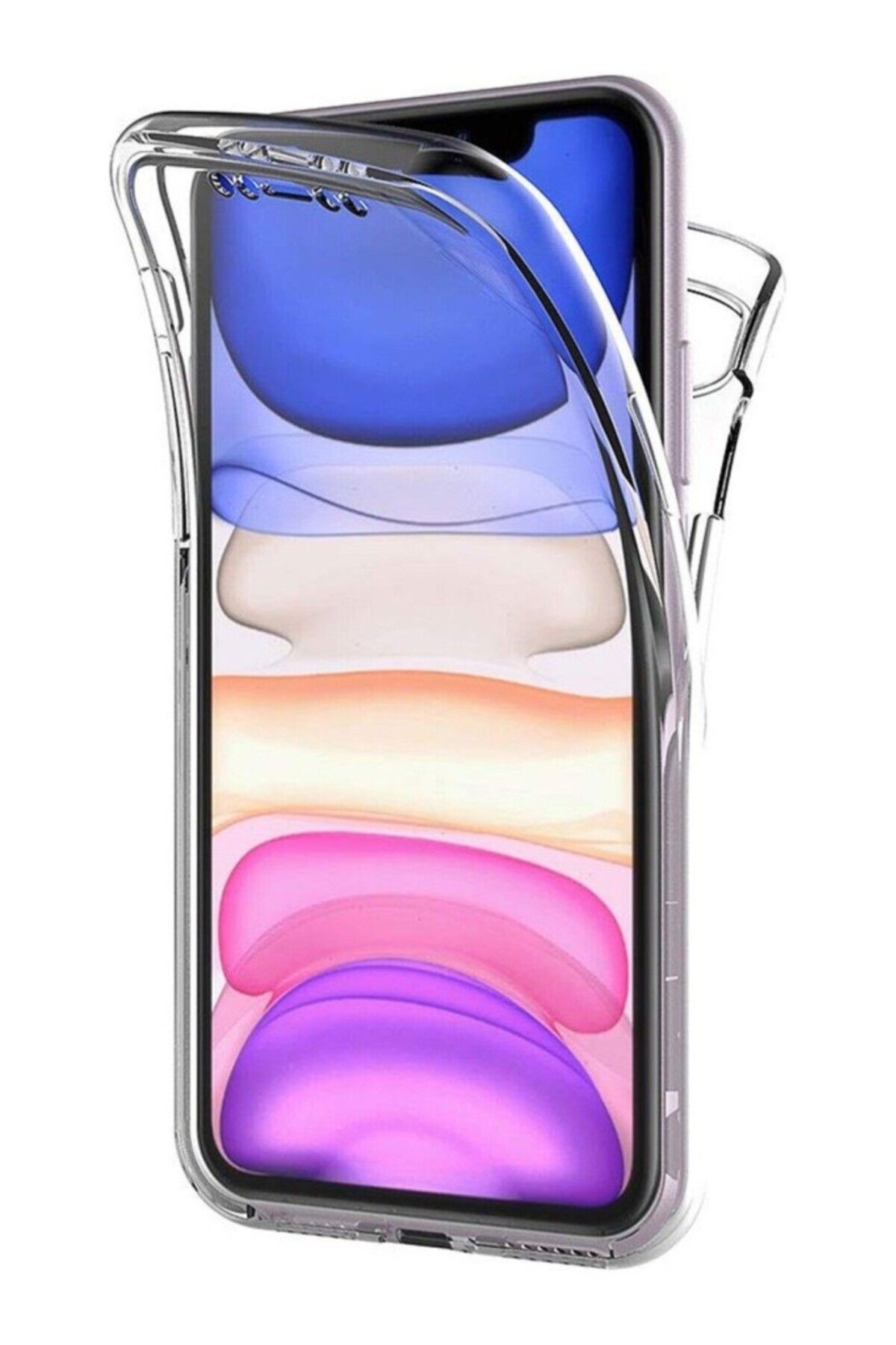 TezMax Oppo Realme A54 Uyumlu 360° Ön Arka Tam Koruyucu Şeffaf Silikon Full Body Kılıf