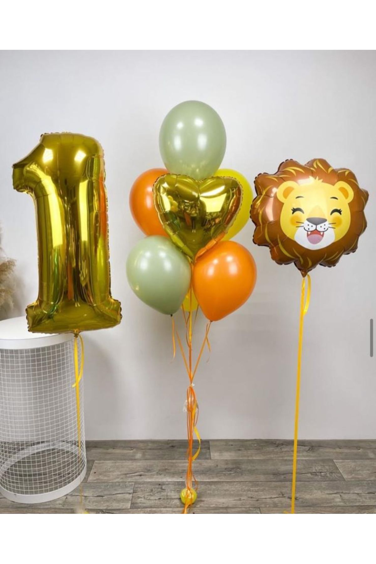 SİNDA Sevimli Aslan Doğum Günü Konsepti - Folyo Balon Seti