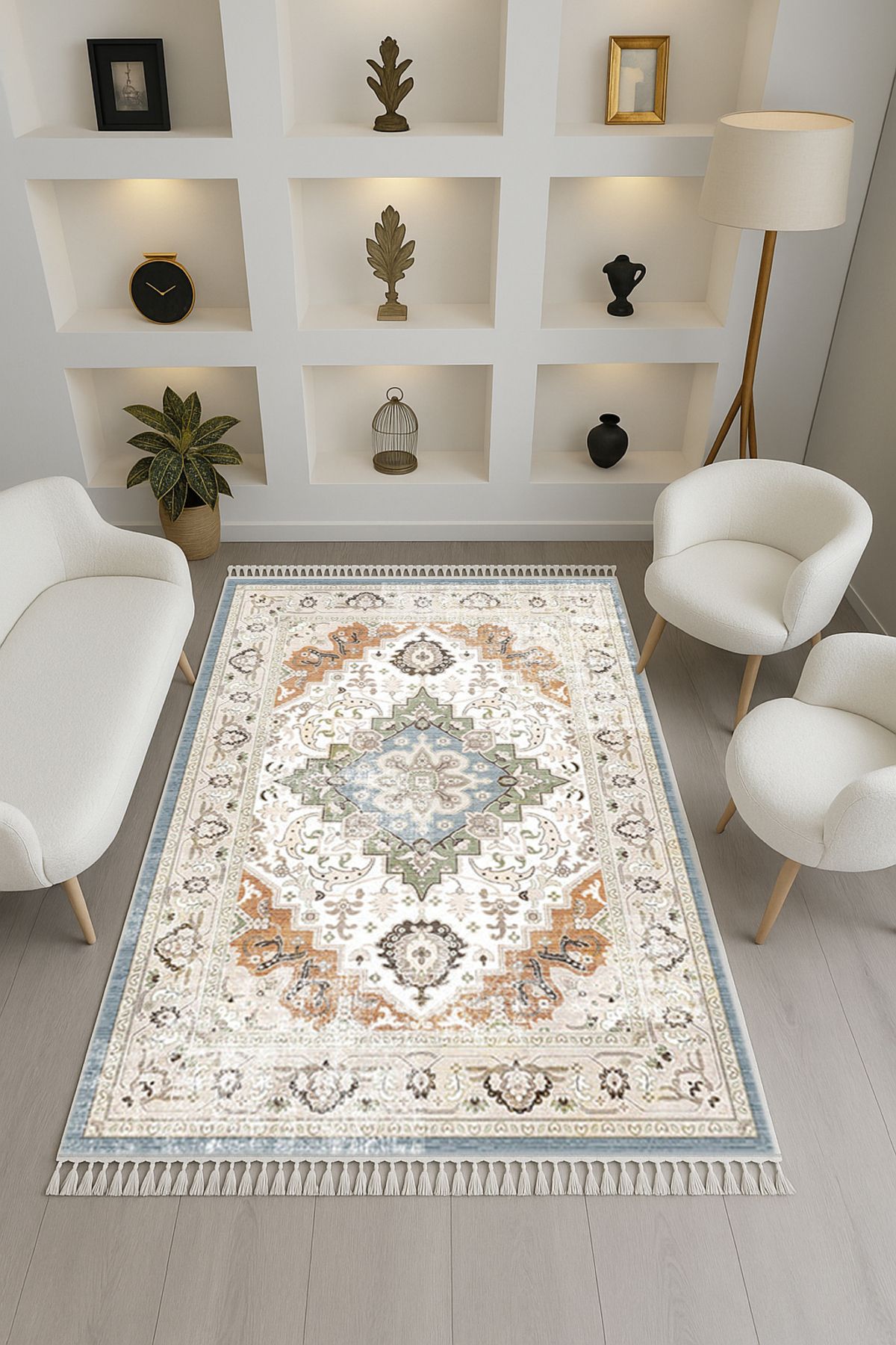 Rugs Modern Halı Leyla Koleksiyonu Kahve Bej Eskitme Görünümlü Püskül Detaylı Dokuma Taban Dekoratif Halı leyla68