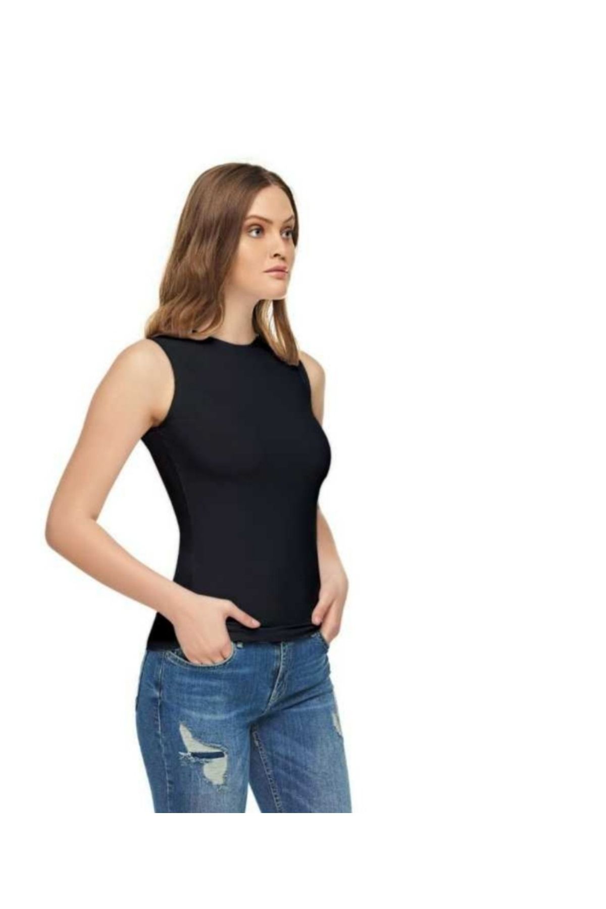 Remna Elit Elastan Sıfır Kol Body Kadın