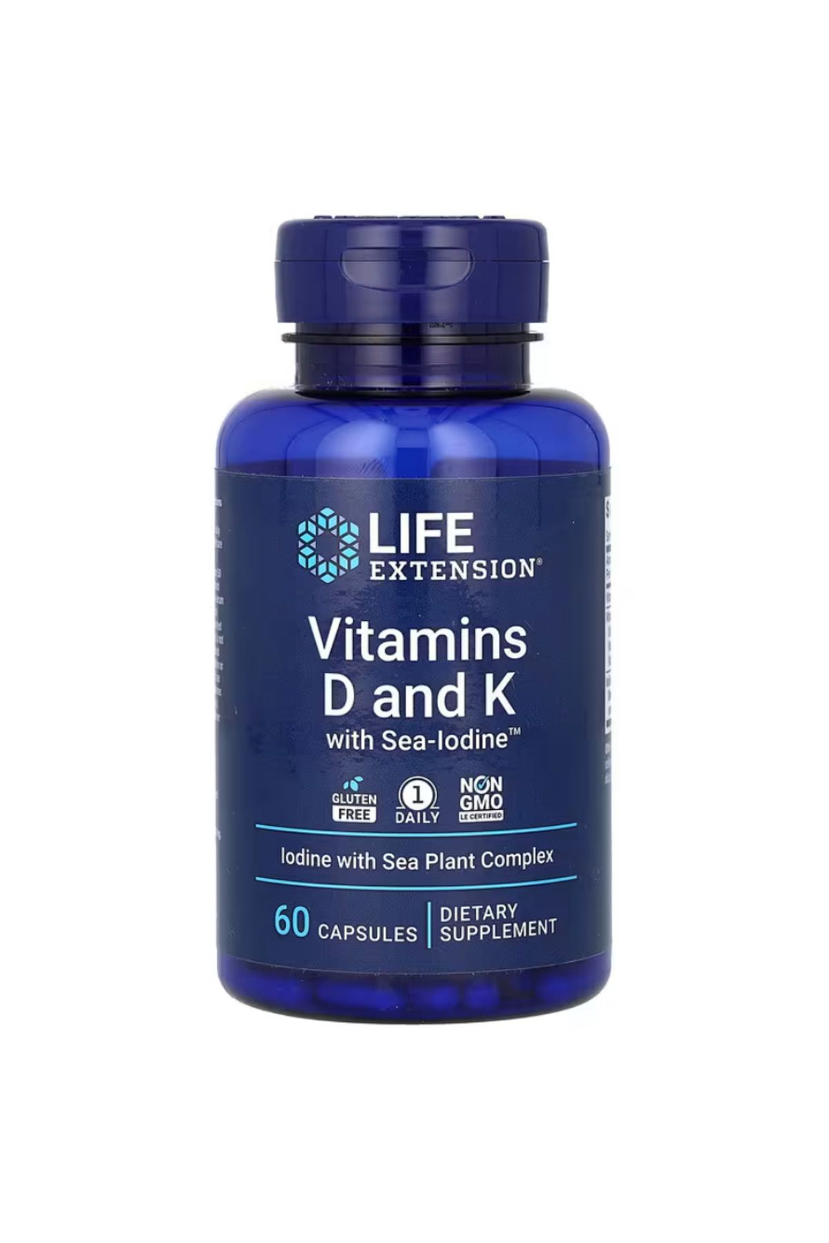 Life Extension , Vitamin D and K with Sea-Iodine, 60 Capsules
