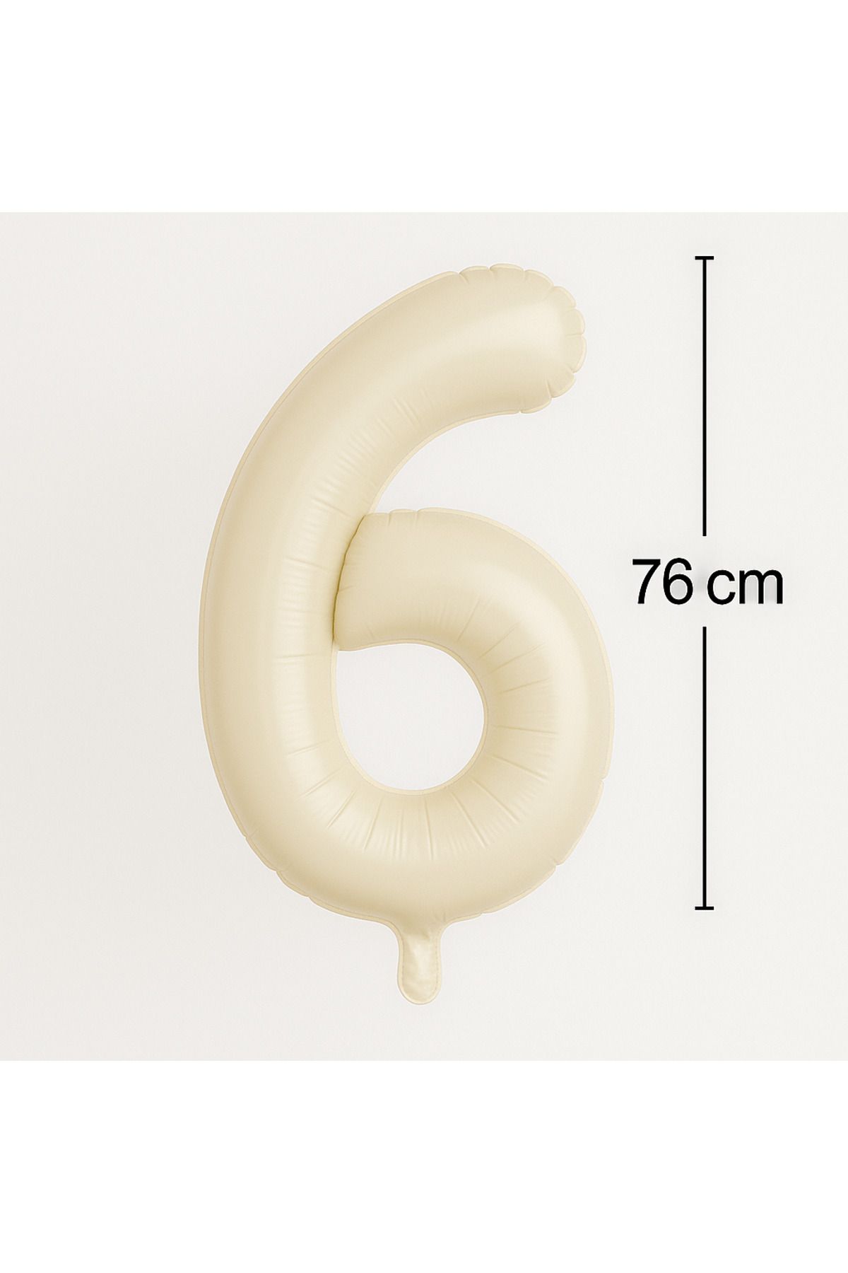 Ege Pastacılık Folyo Rakam Balon 6 Yaş Krem 76 cm Büyük Boy