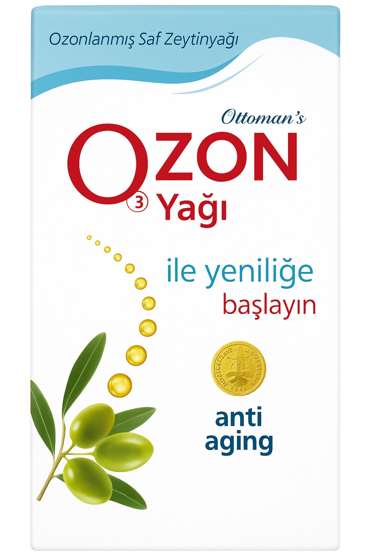 Ottoman's Doğal Ozon Yağı – 50 ml Ozonlanmış Zeytinyağı Cilt Bakım Serumu