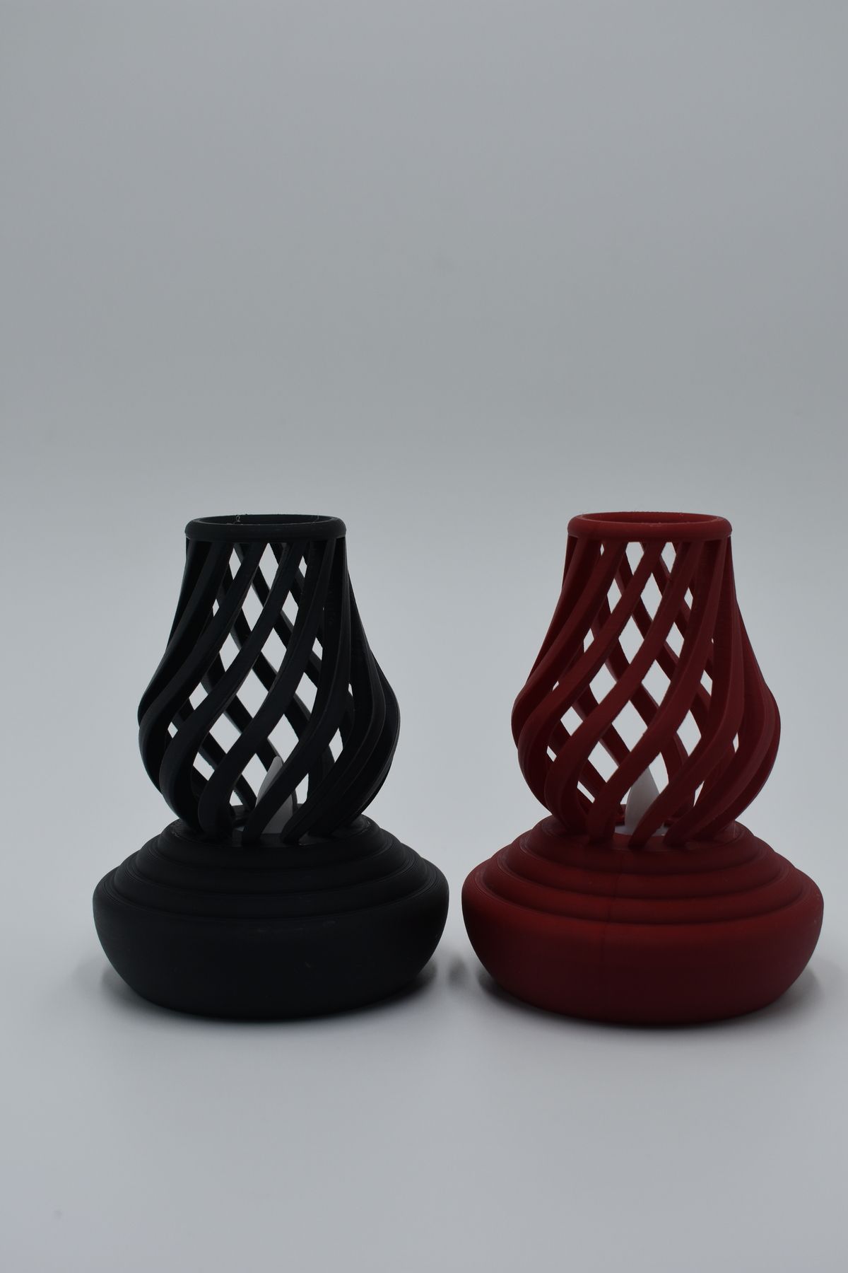 PDB 3D Baskı Spiral Desenli Dekoratif LED Mumluk – Gece Lambası Kılıfı