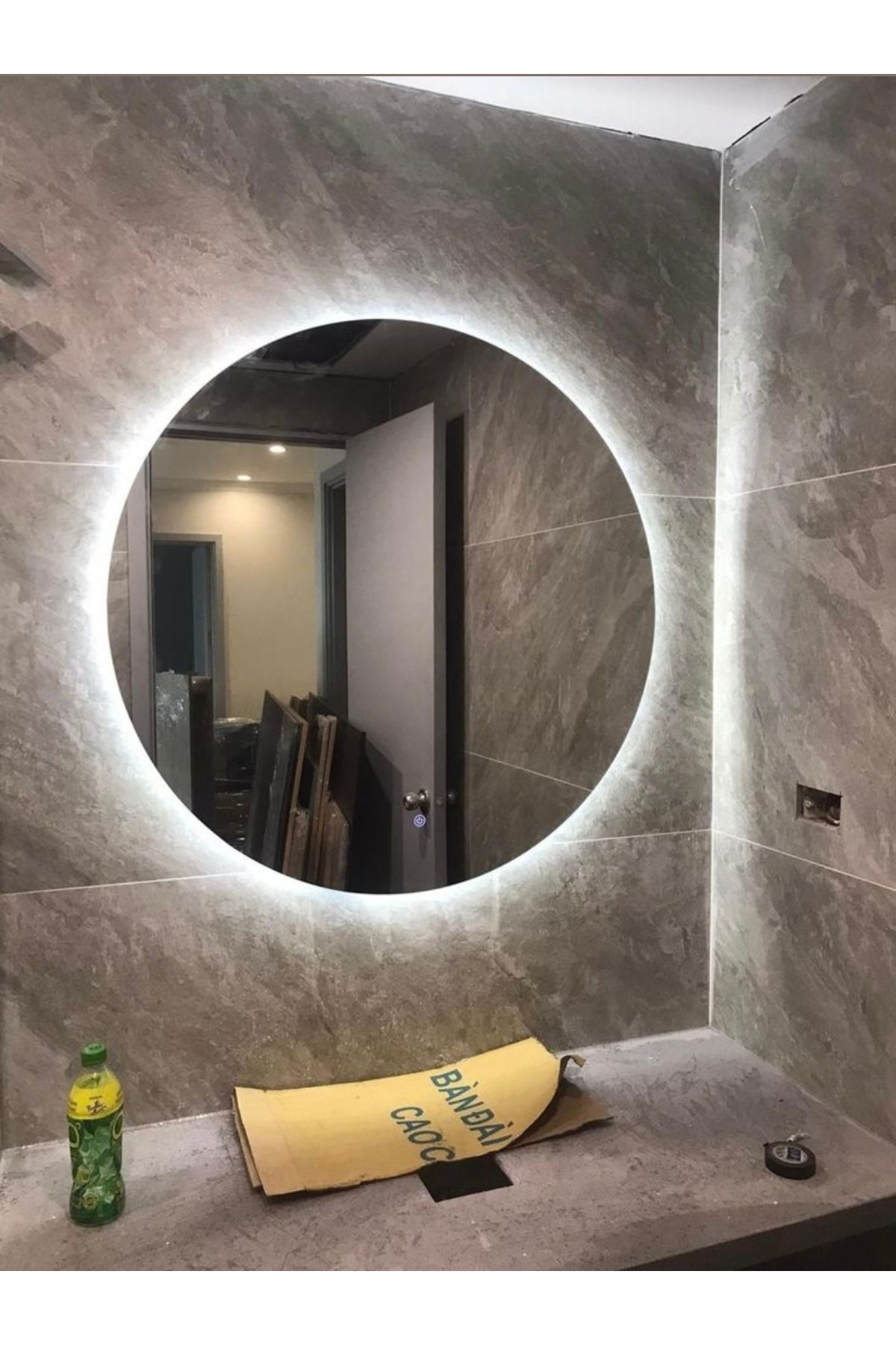 Home Dokunmatik ledli banyo tuvalet makyaj aynası 70 çap