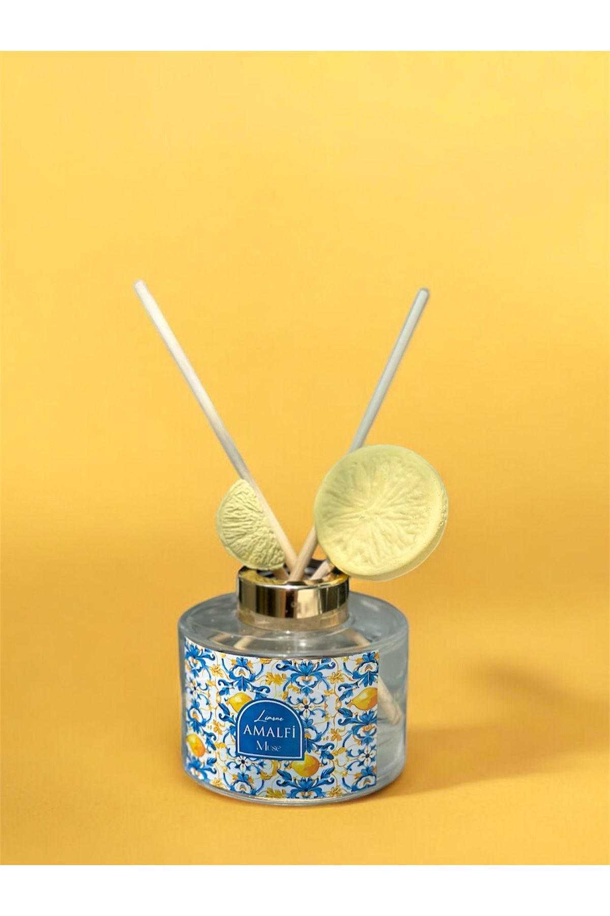 LİNECRAFT 150 ml Limon Dilimli Bambu Çubuklu Misket Limon Kokulu Oda Kokusu