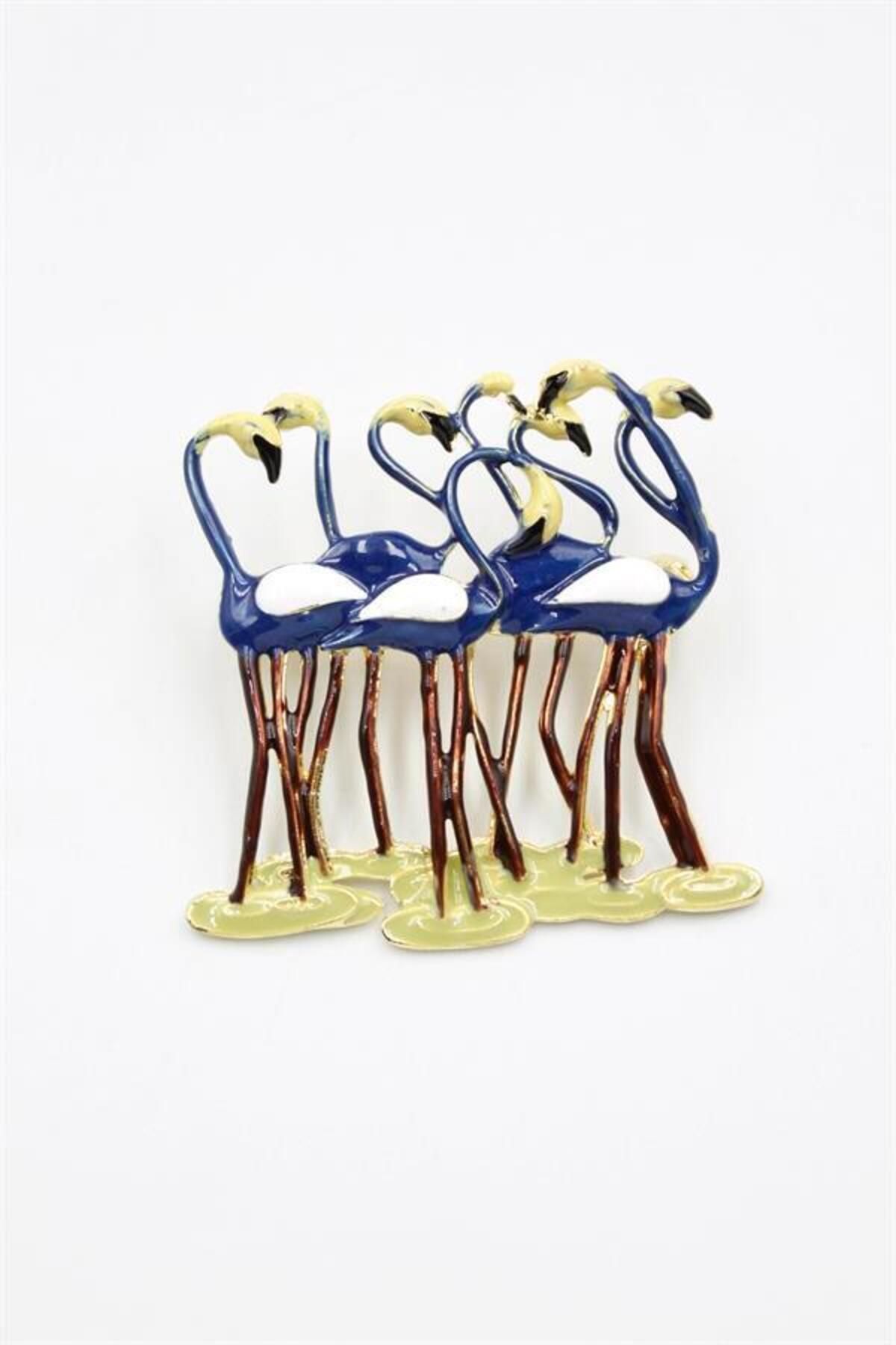 Royaleks Flamingo Broş - Mavi