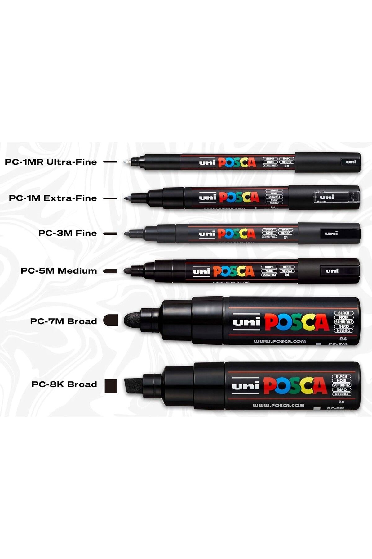 Uni-Posca Bright Yellow Marker Pc-3M (0.9-1.3mm) Poska Pc3M Pc - 3m 2