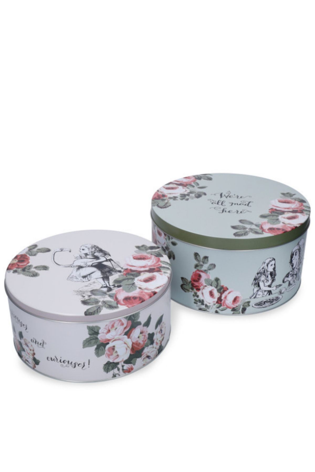 MIKASA-X V&A Alice in Wonderland Tin Cake, Biscuit Storage Container Set of 2 2