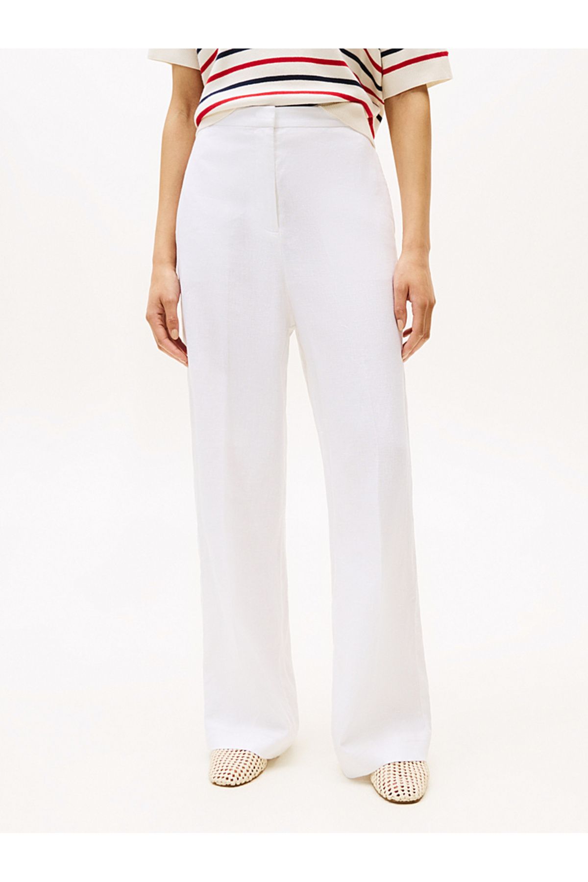 Tommy Hilfiger Linen Blend Tailored Straight Leg Trousers