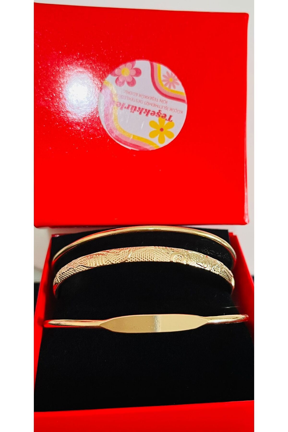 REFLECTS STYLİSH BEAUTY 3'LÜ GOLD KELEPÇE BİLEKLİK