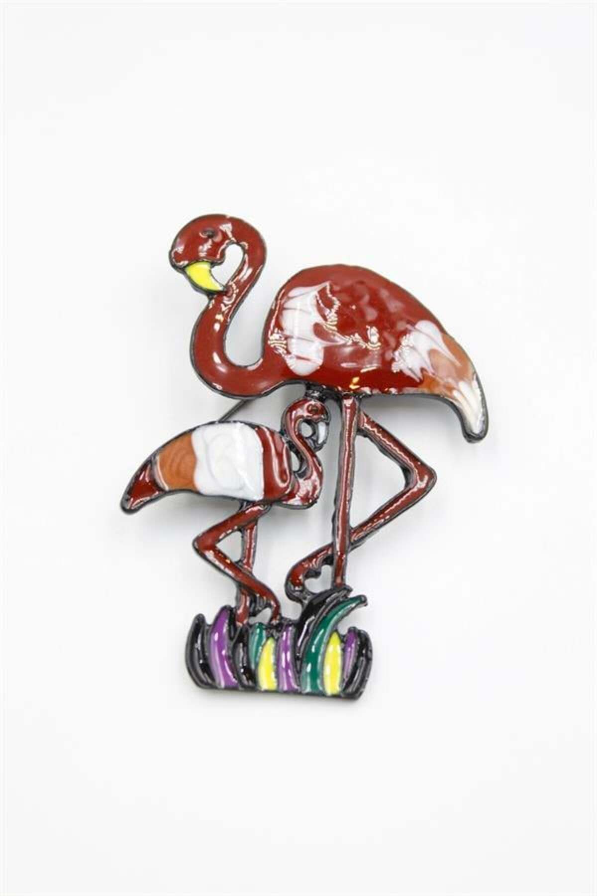 Royaleks Flamingo Broş - Bordo