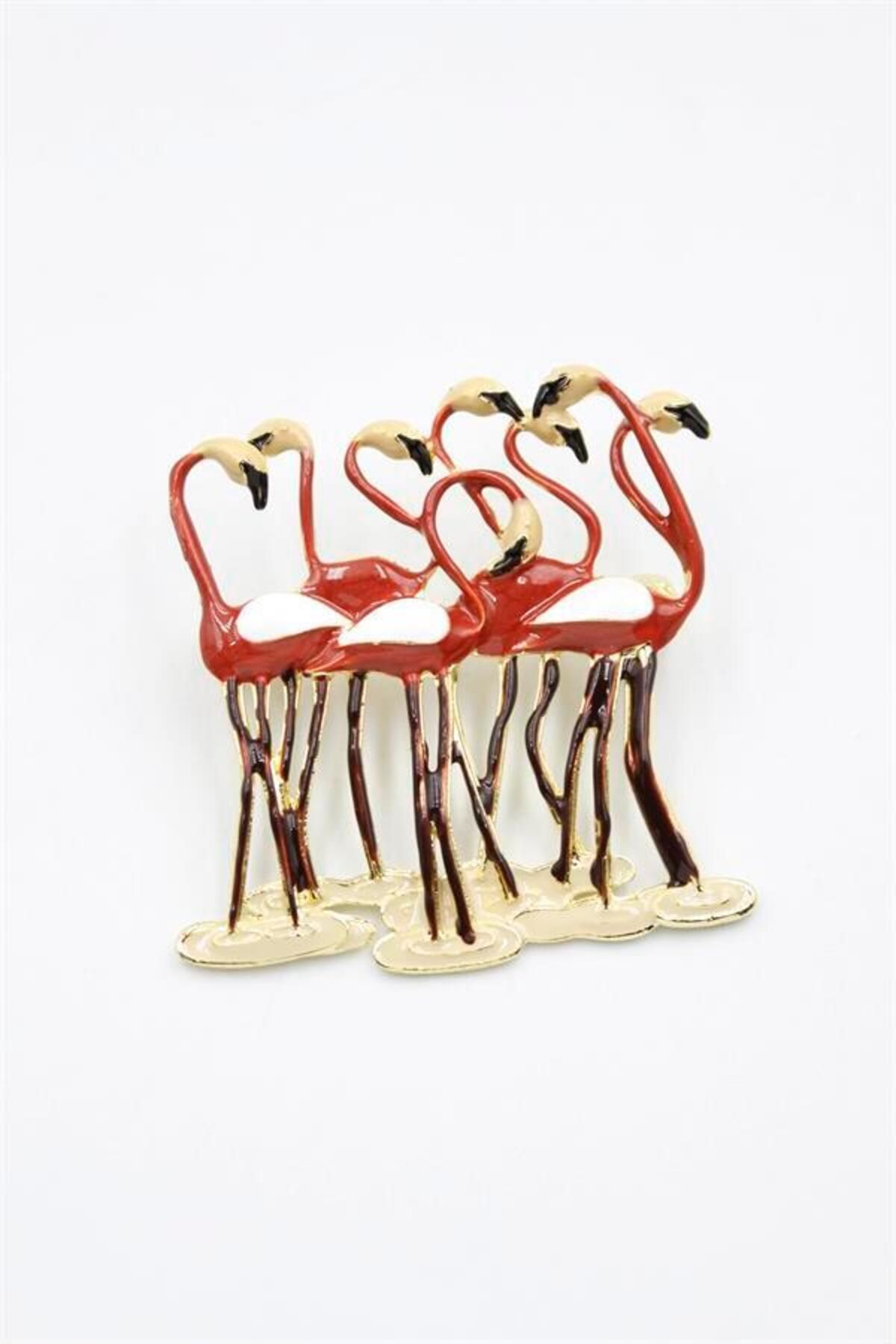 Royaleks Flamingo Broş - Kırmızı
