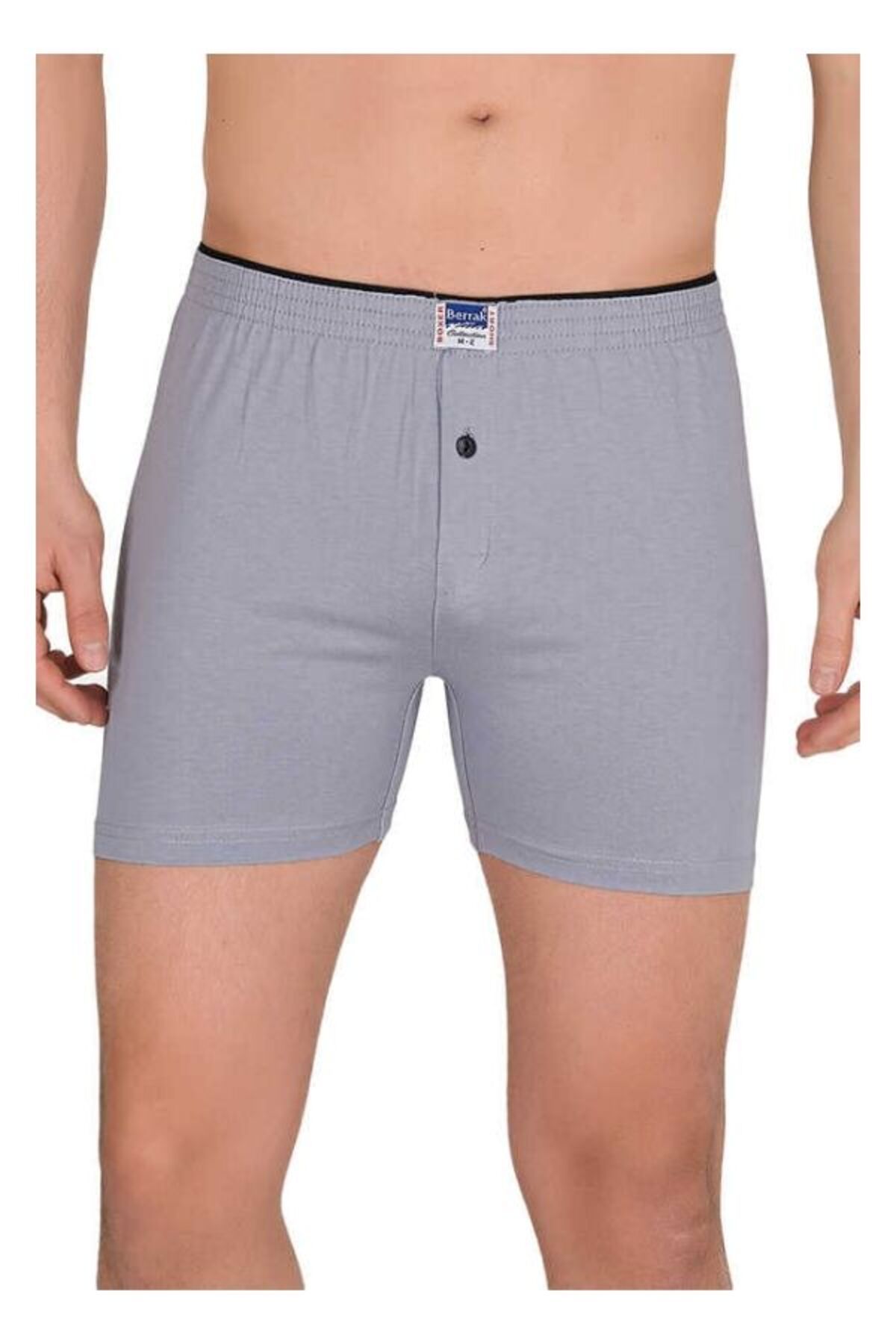 kit iç giyim Berrak 3'lü %100 Pamuk Penye Erkek Boxer