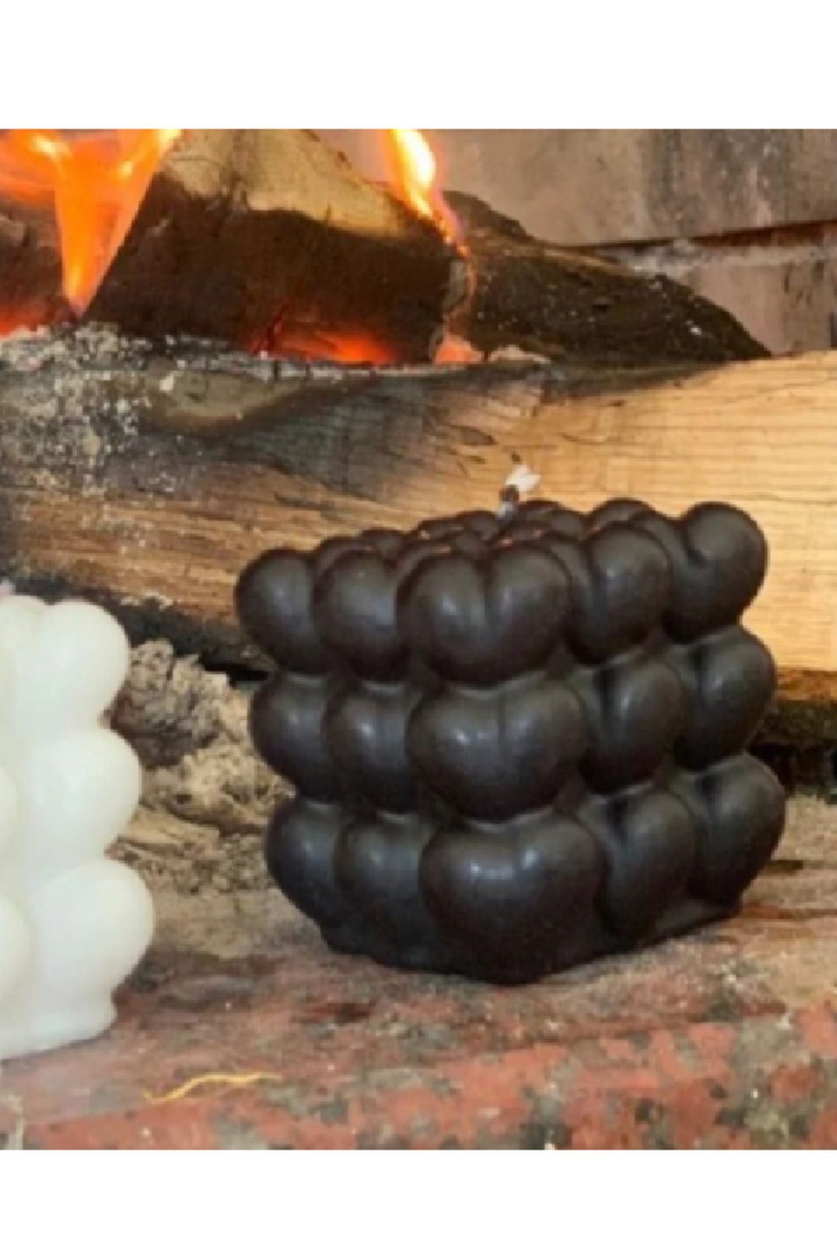 Yaratıcı sanatlar atölyesi Kalpli Doğal Soya Bubble Mum Romantik Kokulu Mum