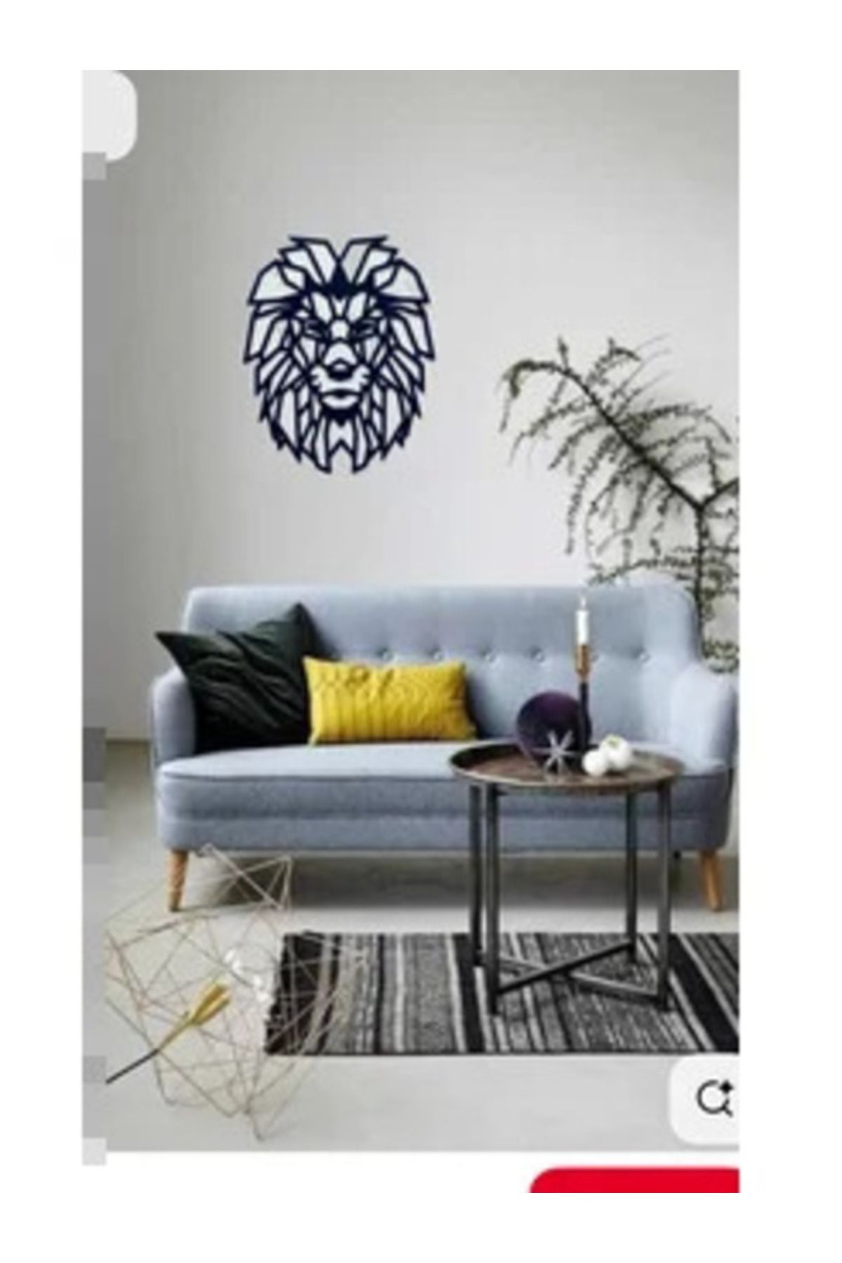 CRAFT HOUSE İç dekorasyon için 3D resim paneli "Aslan"