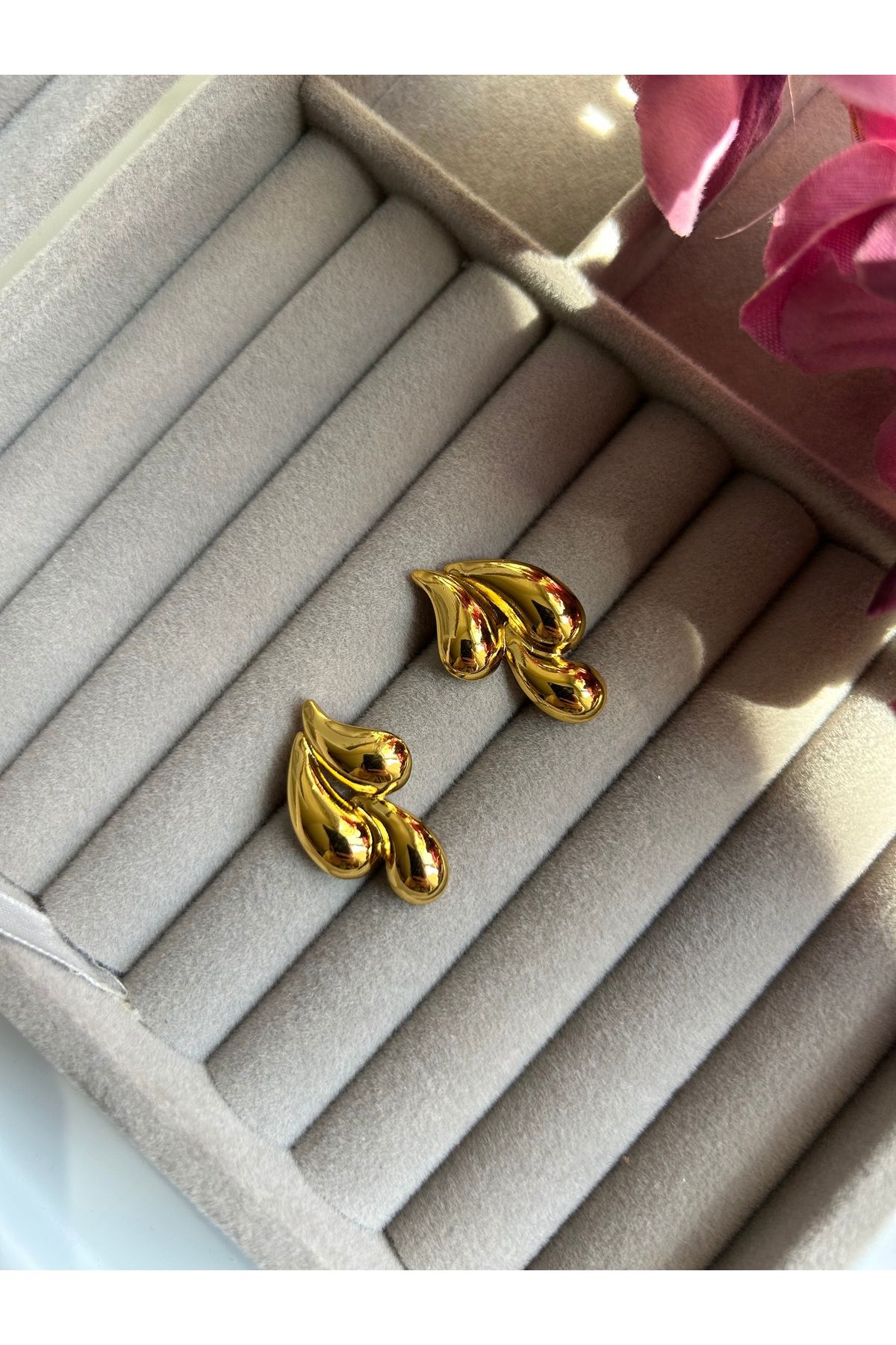 MOONJEWELLERY Çelik Damla Küpe
