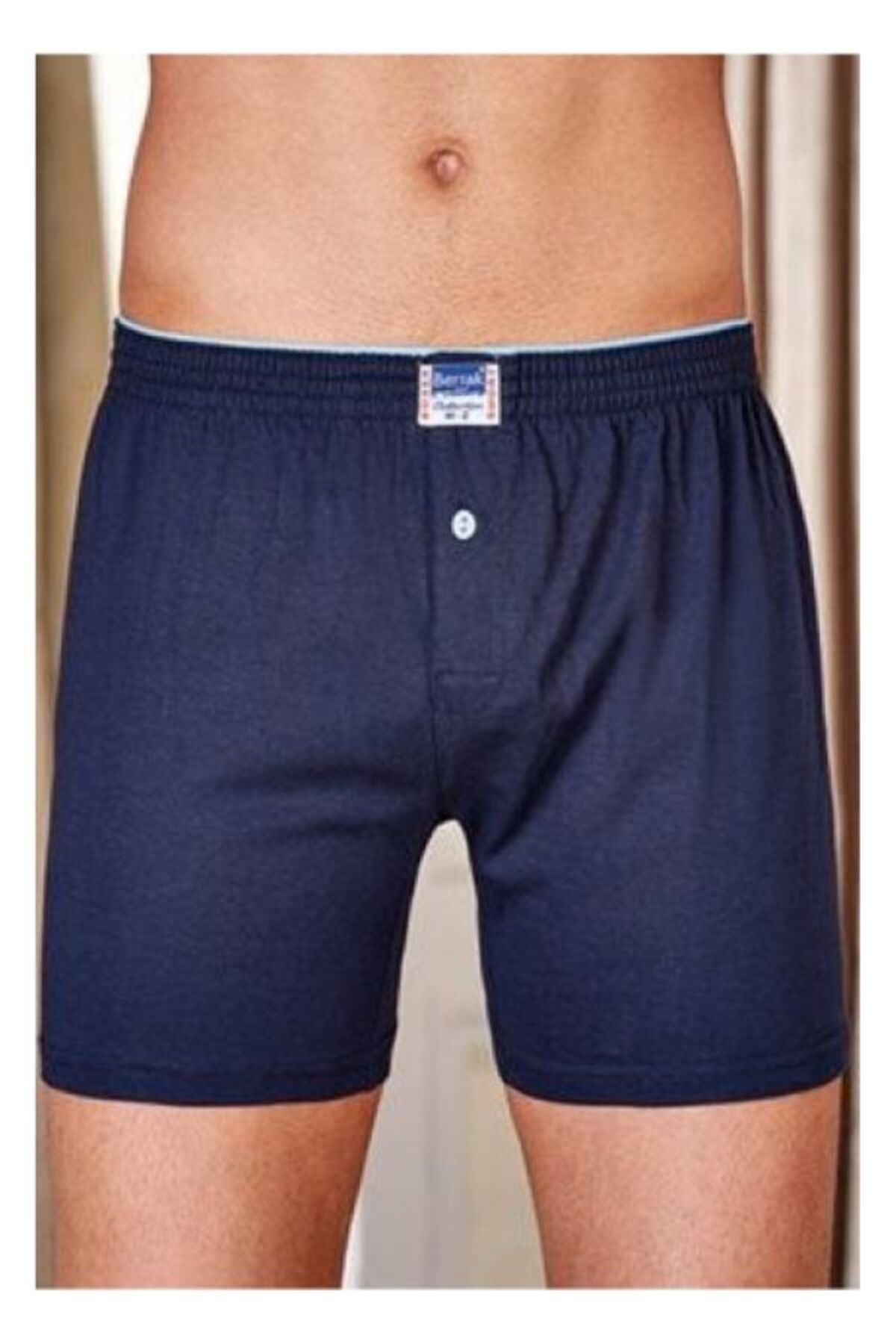 kit iç giyim Berrak 3'lü %100 Pamuk Penye Erkek Boxer