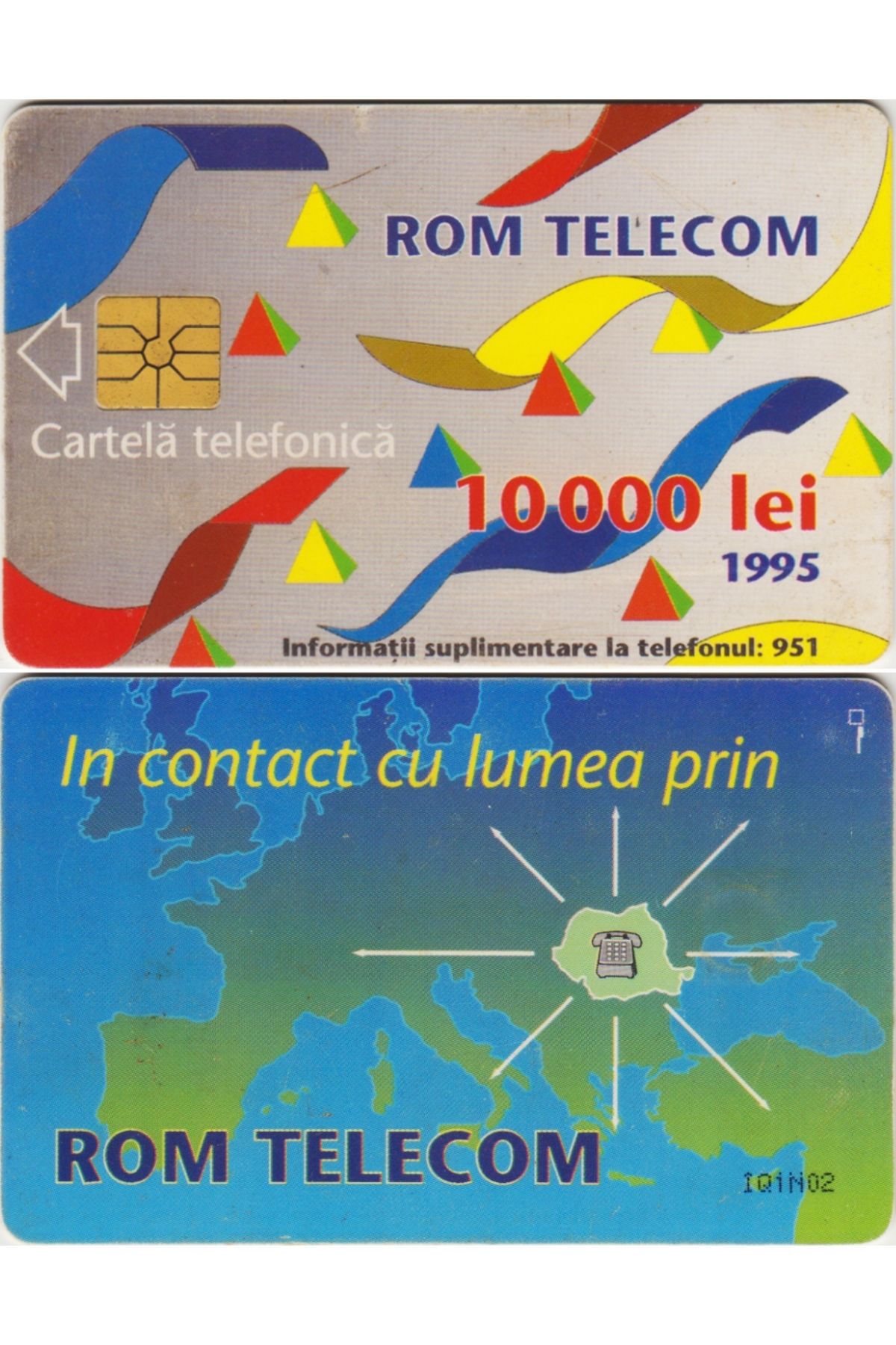 Banknoting ROMANYA TELEFON KARTI 1995 ROM TELECOM 10.000 LEY.