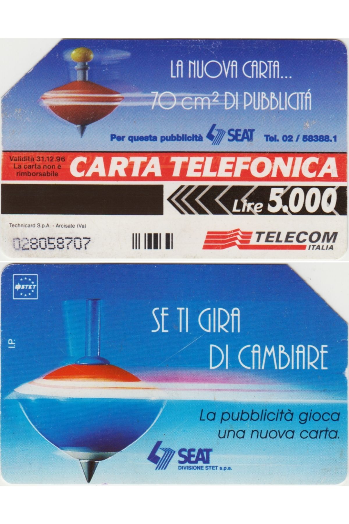 Banknoting İTALYAYA TELEFON KARTI 1995 TELECOM 5000 LİRET.