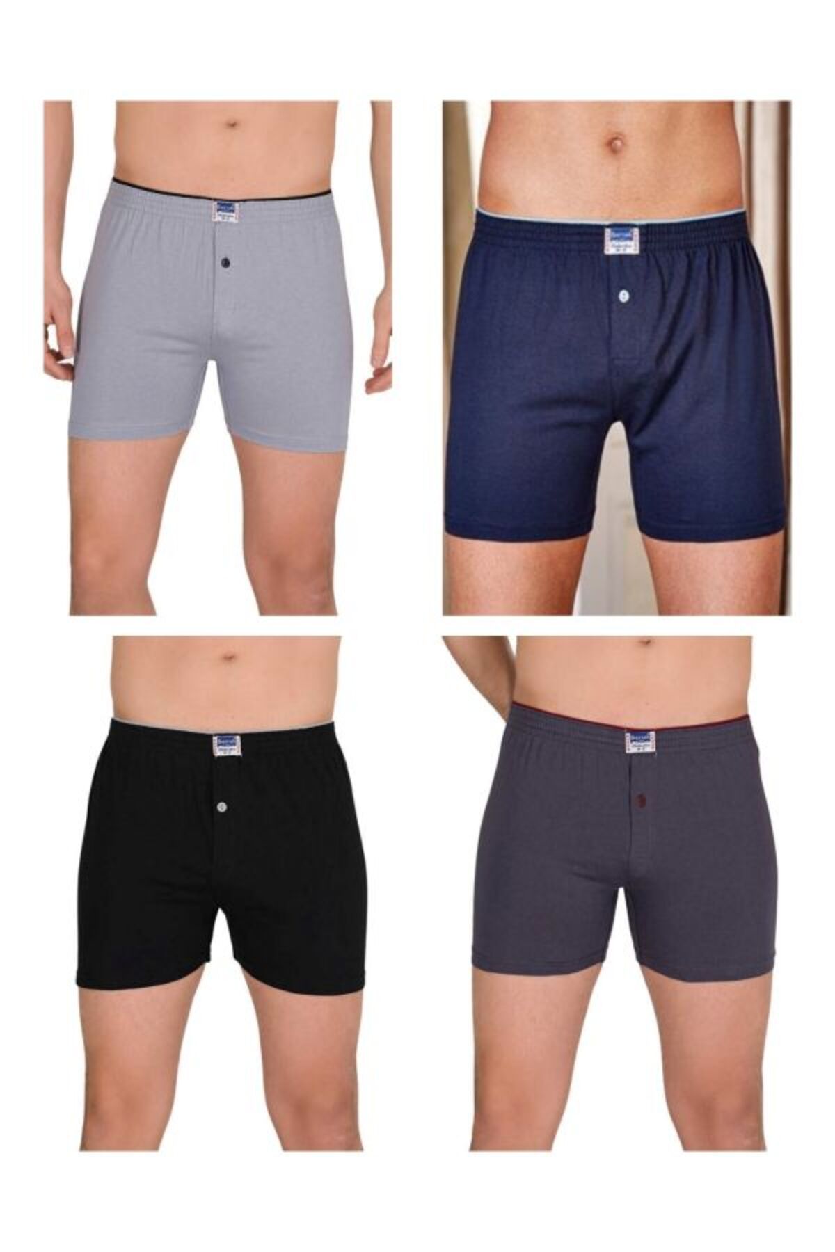 kit iç giyim Berrak 8'li (Görseldeki Renkler) %100 Pamuk Penye Erkek Boxer