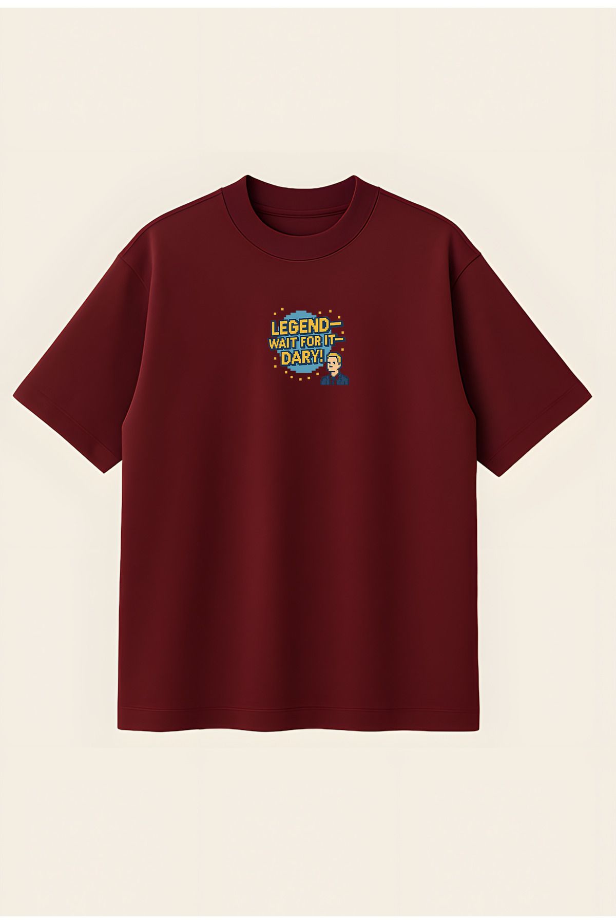 Moon Dancer HIMYM Barney Stinson Unisex %100 Organik Pamuklu Kalın Dokulu Oversize Bisiklet Yakalı T-shirt