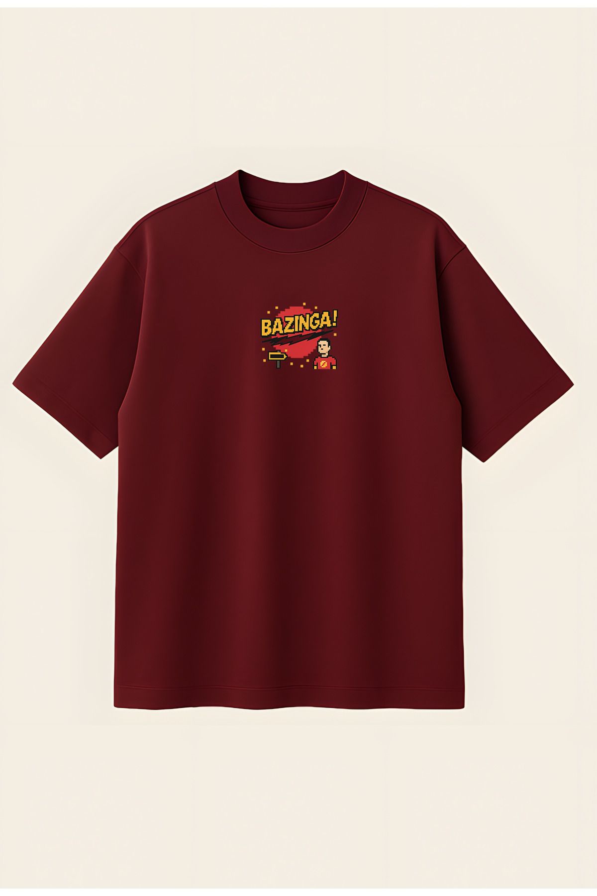 Moon Dancer The Big Bang Theory Bazinga Unisex %100 Organik Pamuklu Oversize Bisiklet Yakalı T-shirt