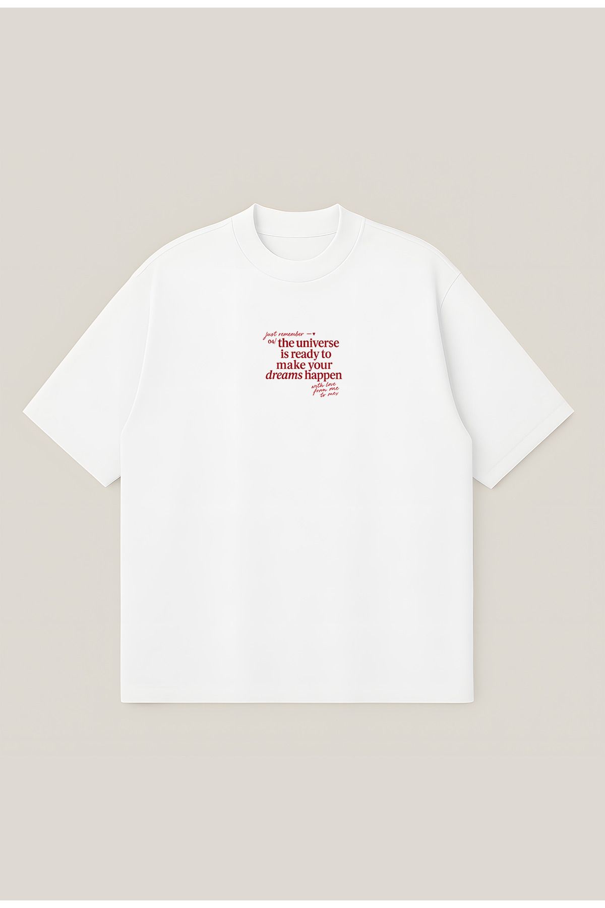 Moon Dancer The Universe Unisex %100 Organik Pamuklu Kalın Dokulu Oversize Bisiklet Yakalı T-shirt