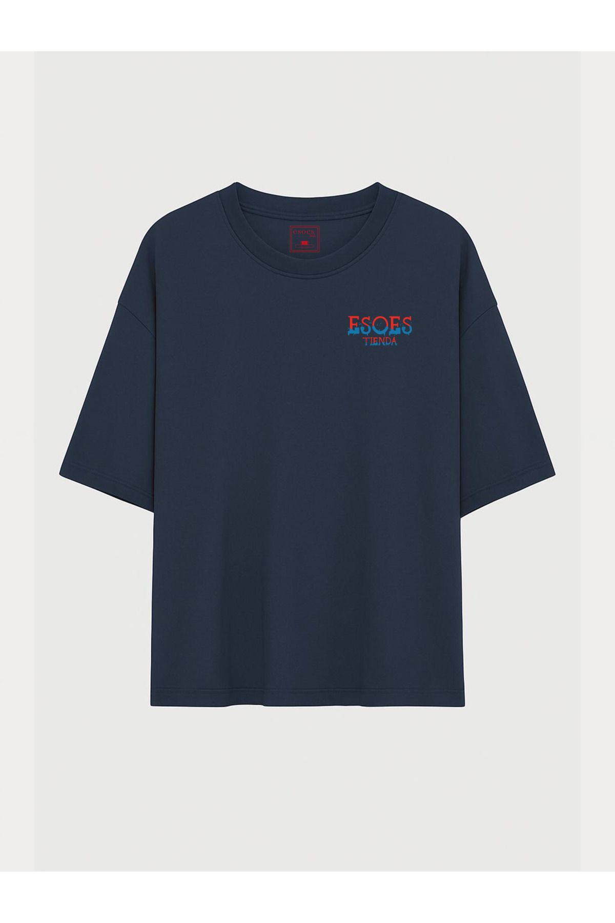 EsoesTienda Kadın Oversize Sırt Slogan Baskılı Pamuklu Tişört