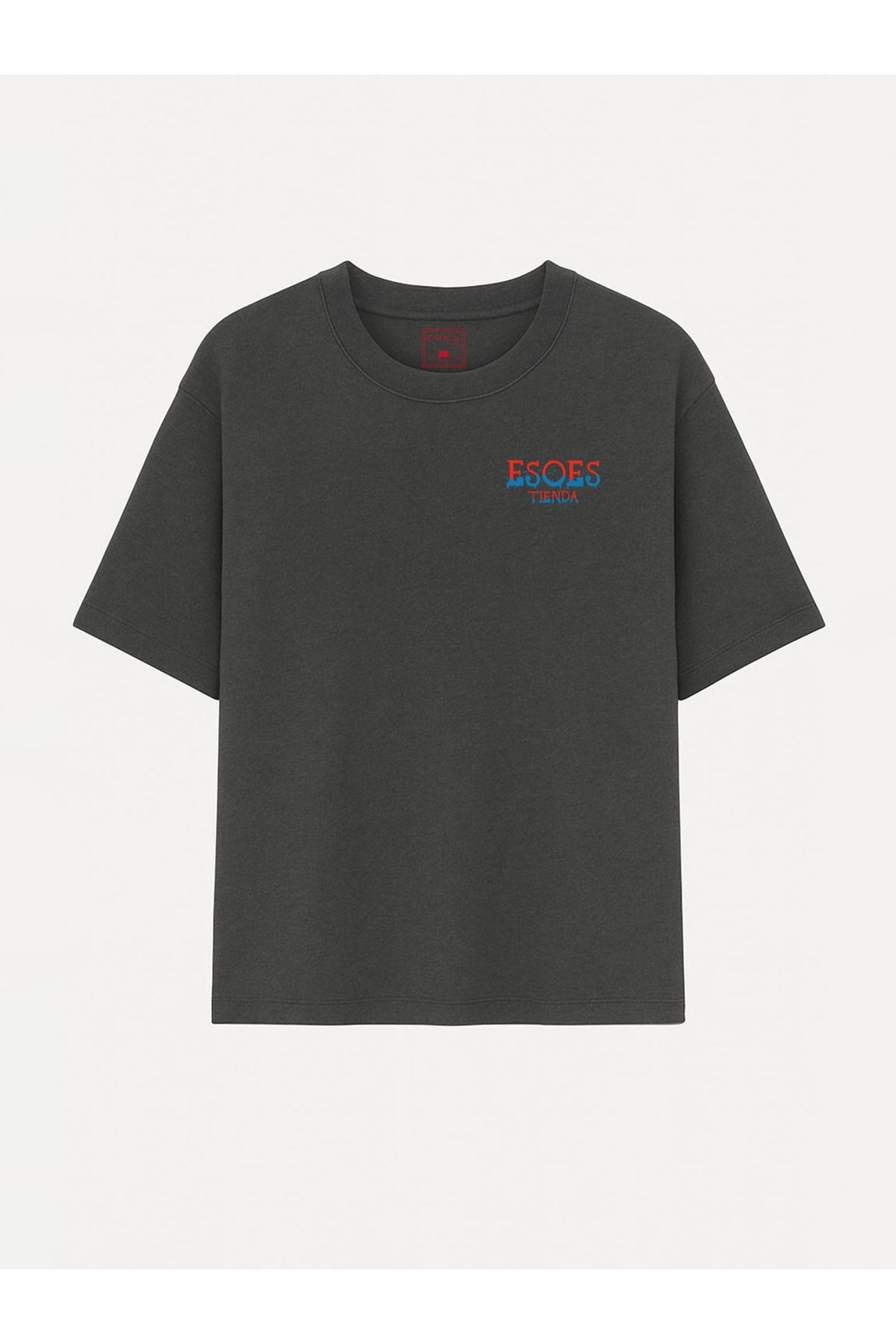 EsoesTienda Kadın Oversize Sırt Slogan Baskılı Pamuklu Tişört